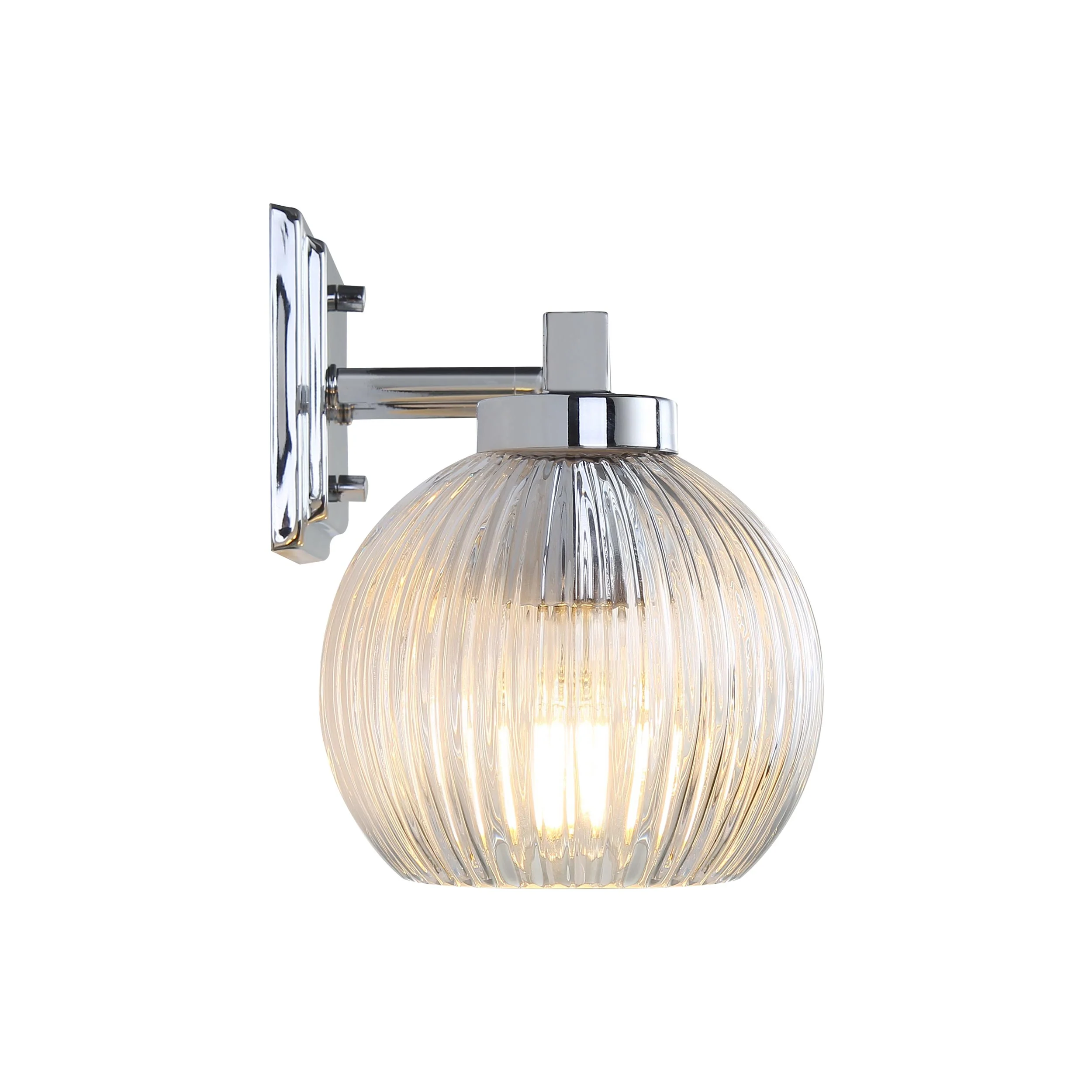 Elliott 3-light Vanity in Chrome and Clear Ribbed Glass - Image 3