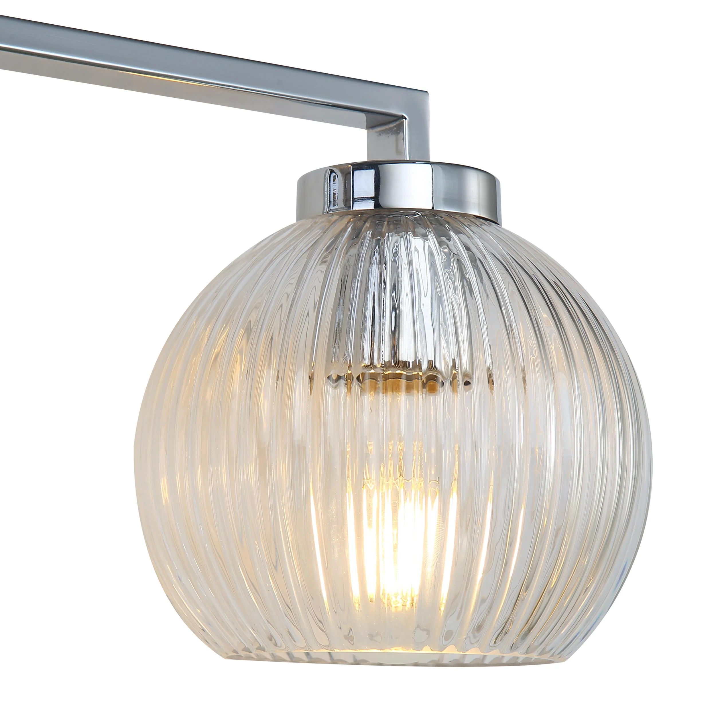 Elliott 3-light Vanity in Chrome and Clear Ribbed Glass - Image 4