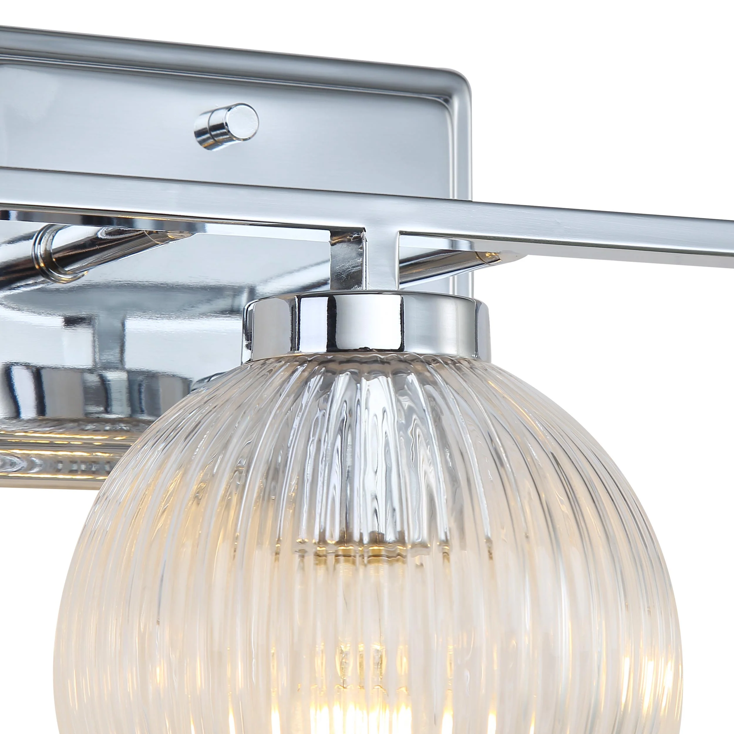 Elliott 3-light Vanity in Chrome and Clear Ribbed Glass - Image 5