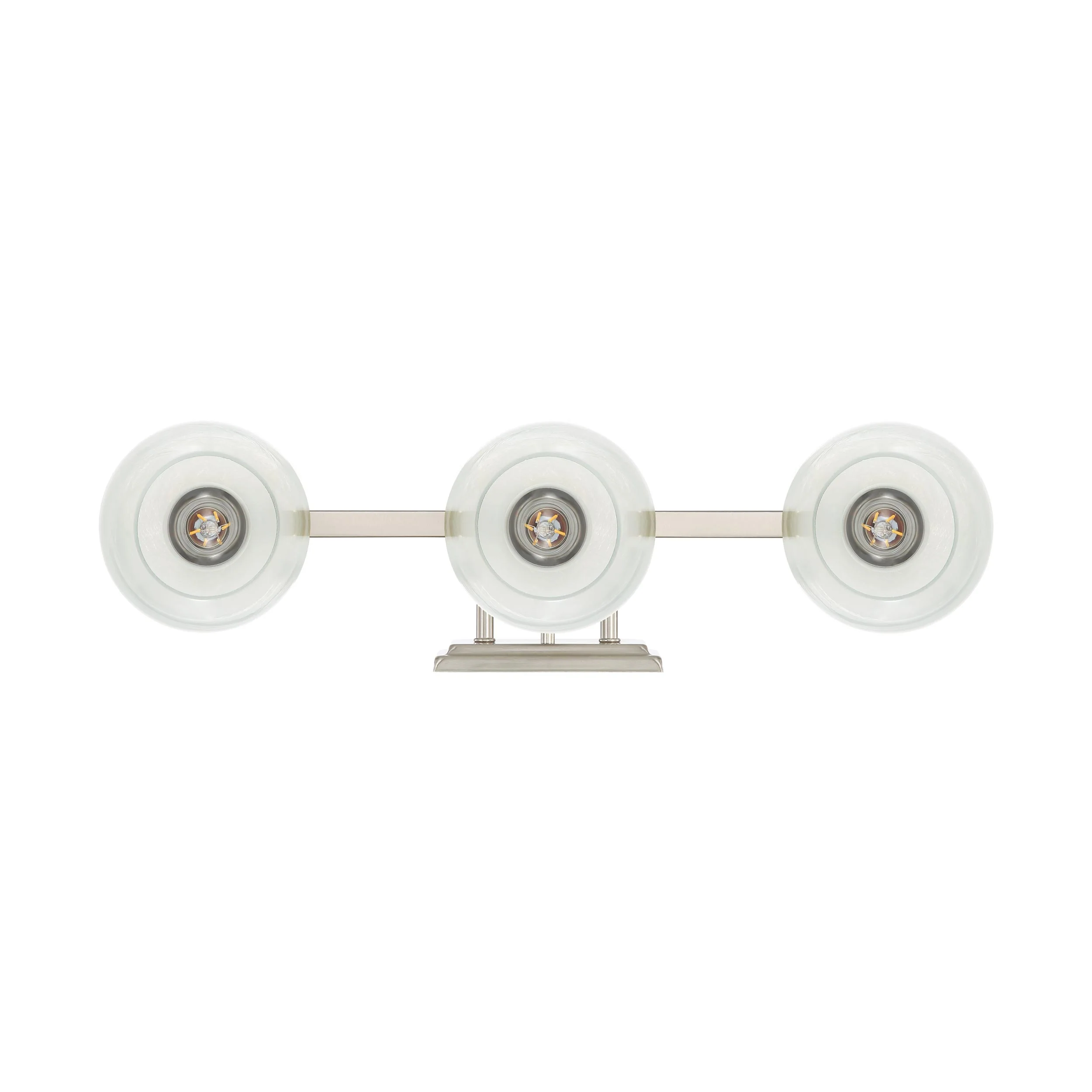 Elliott 3-light Vanity in Pewter and Clear Alabaster Glass - Image 4