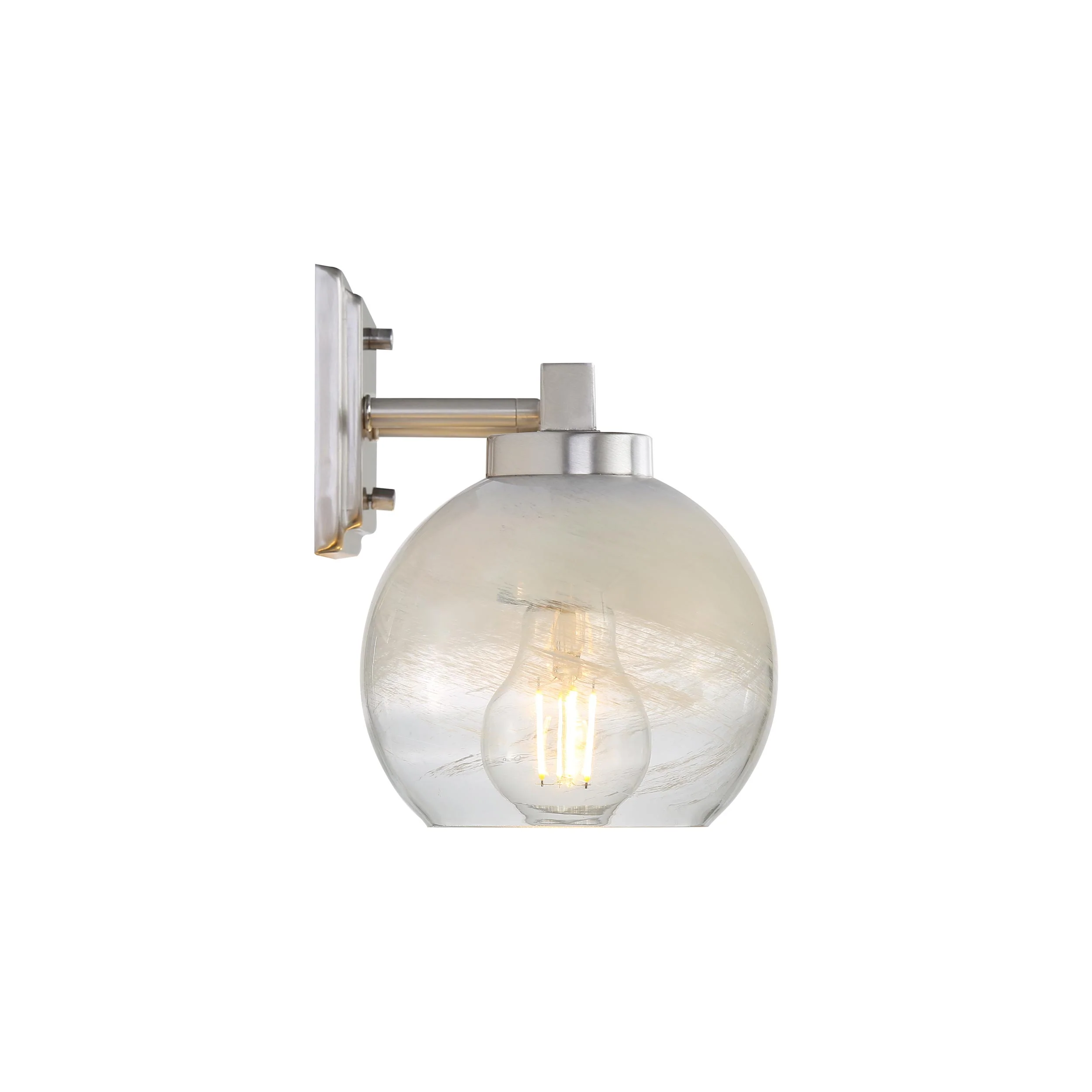 Elliott 3-light Vanity in Pewter and Clear Alabaster Glass - Image 5