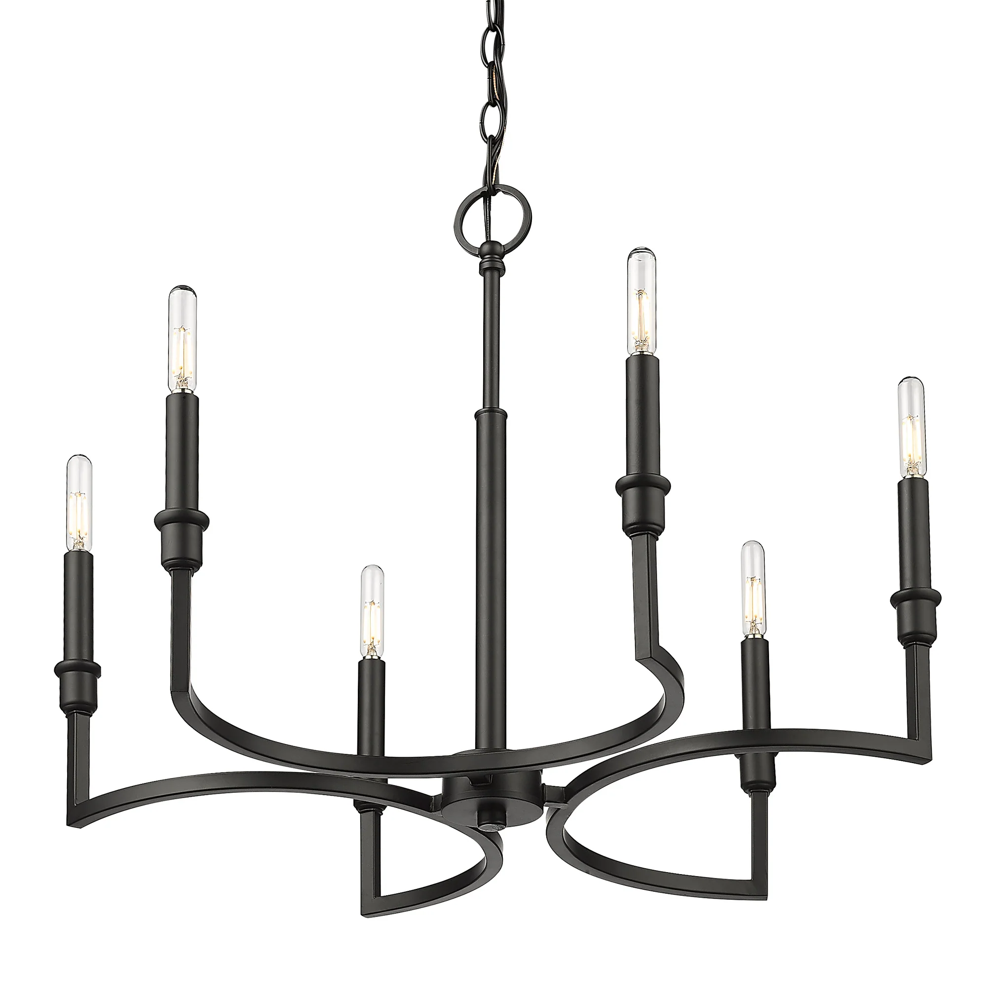 Ellyn 6-light Chandelier in Matte Black - Image 3