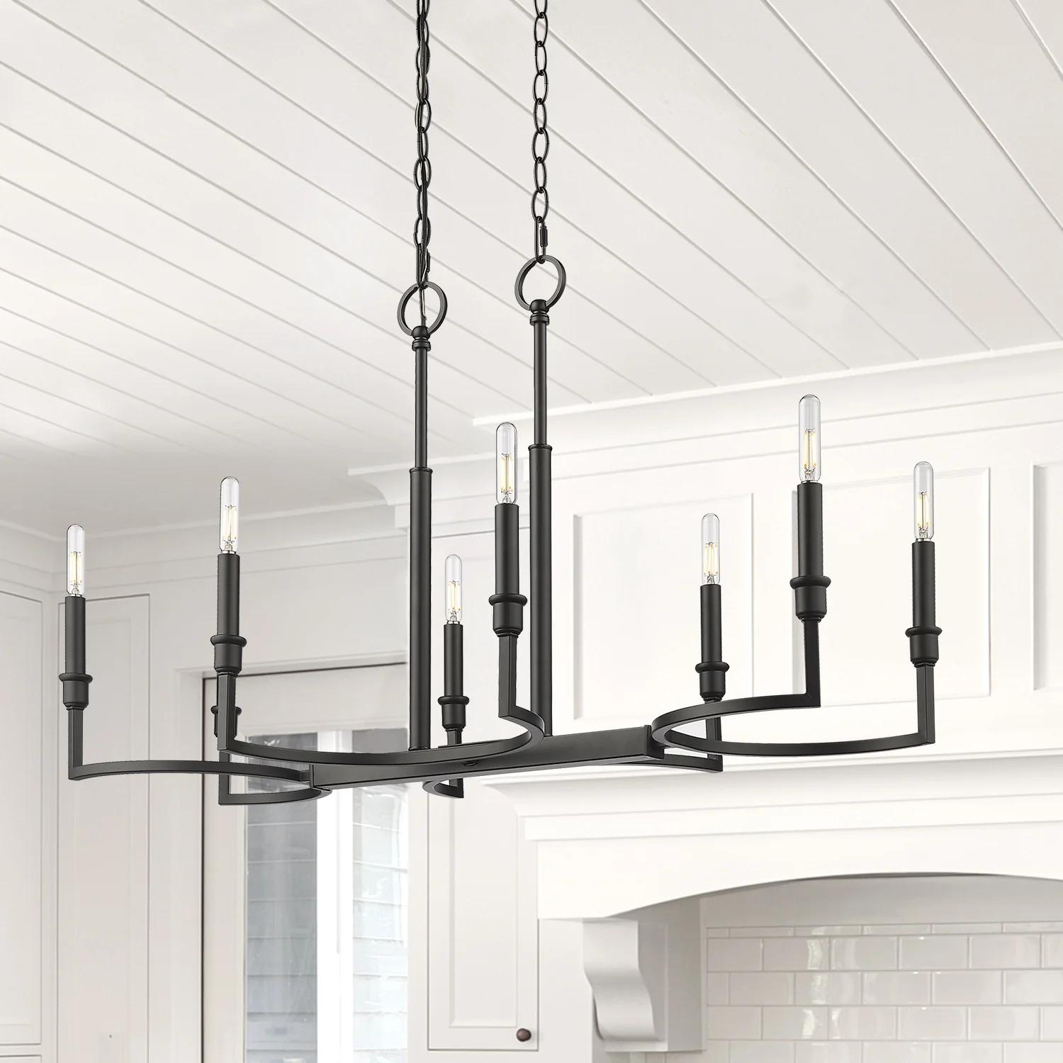 Ellyn 8-light Island Light in Matte Black - Image 7