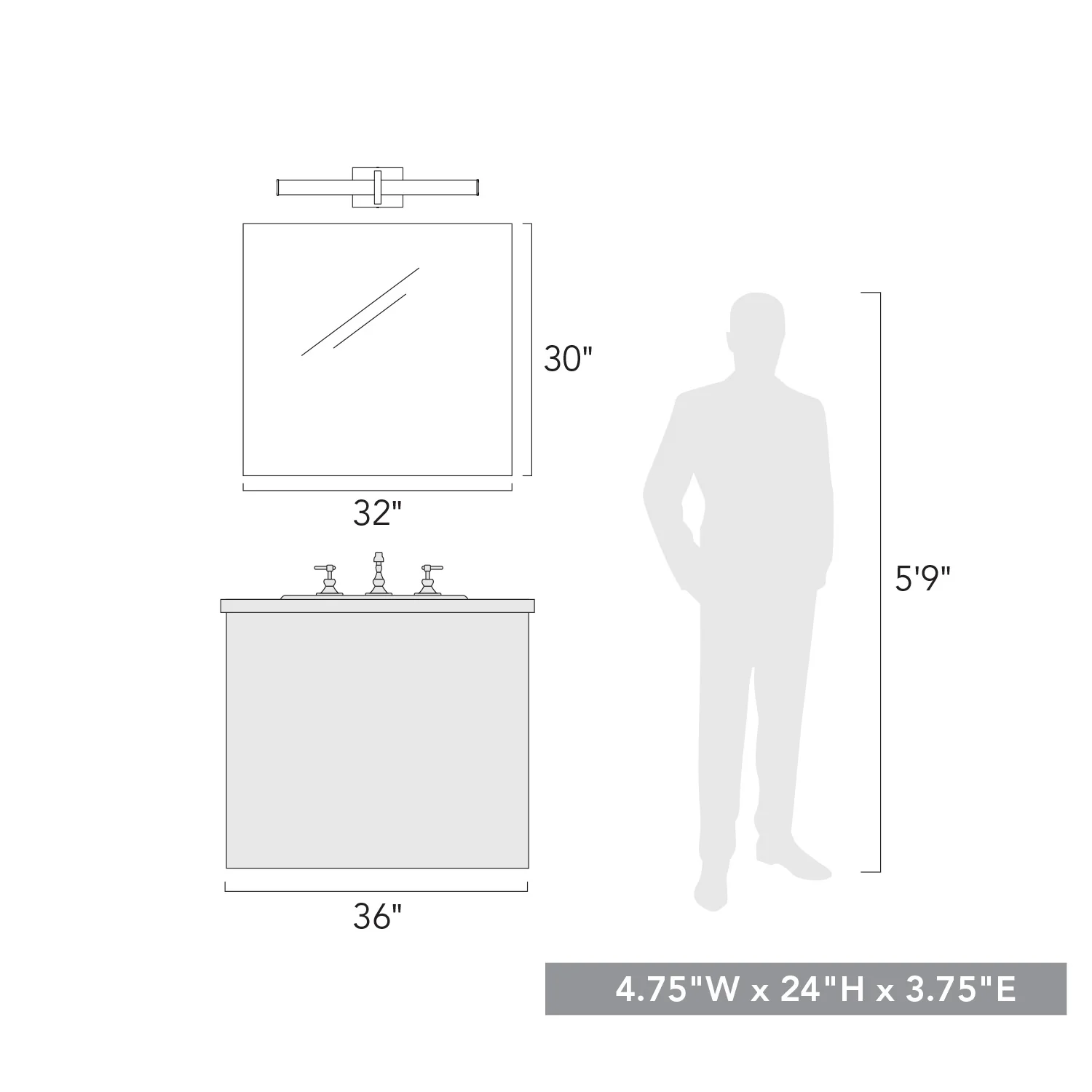 Elon Integrated LED 24in Vanity in Chrome - Image 6