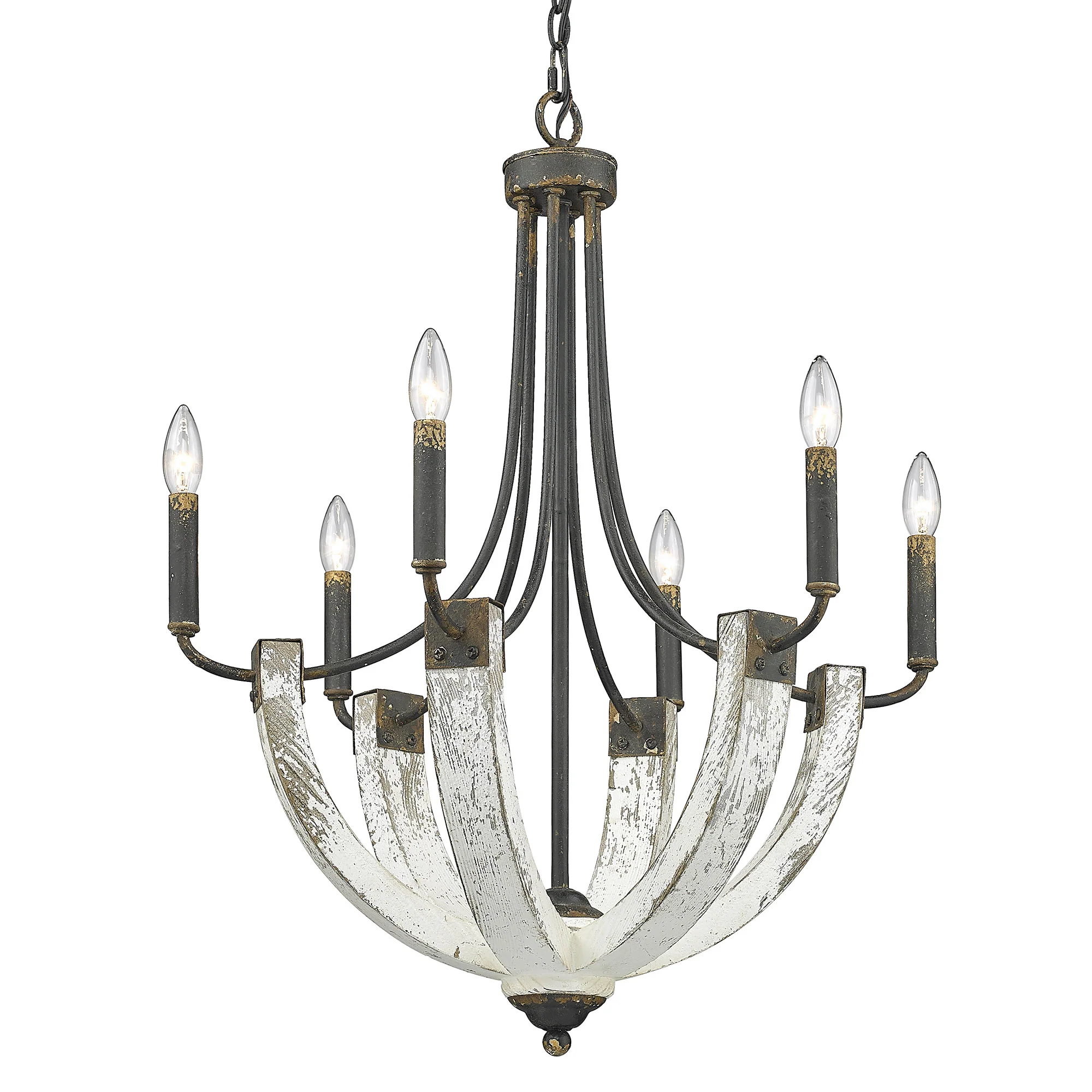 Elwood 6-light Chandelier in Antique Black Iron - Image 3