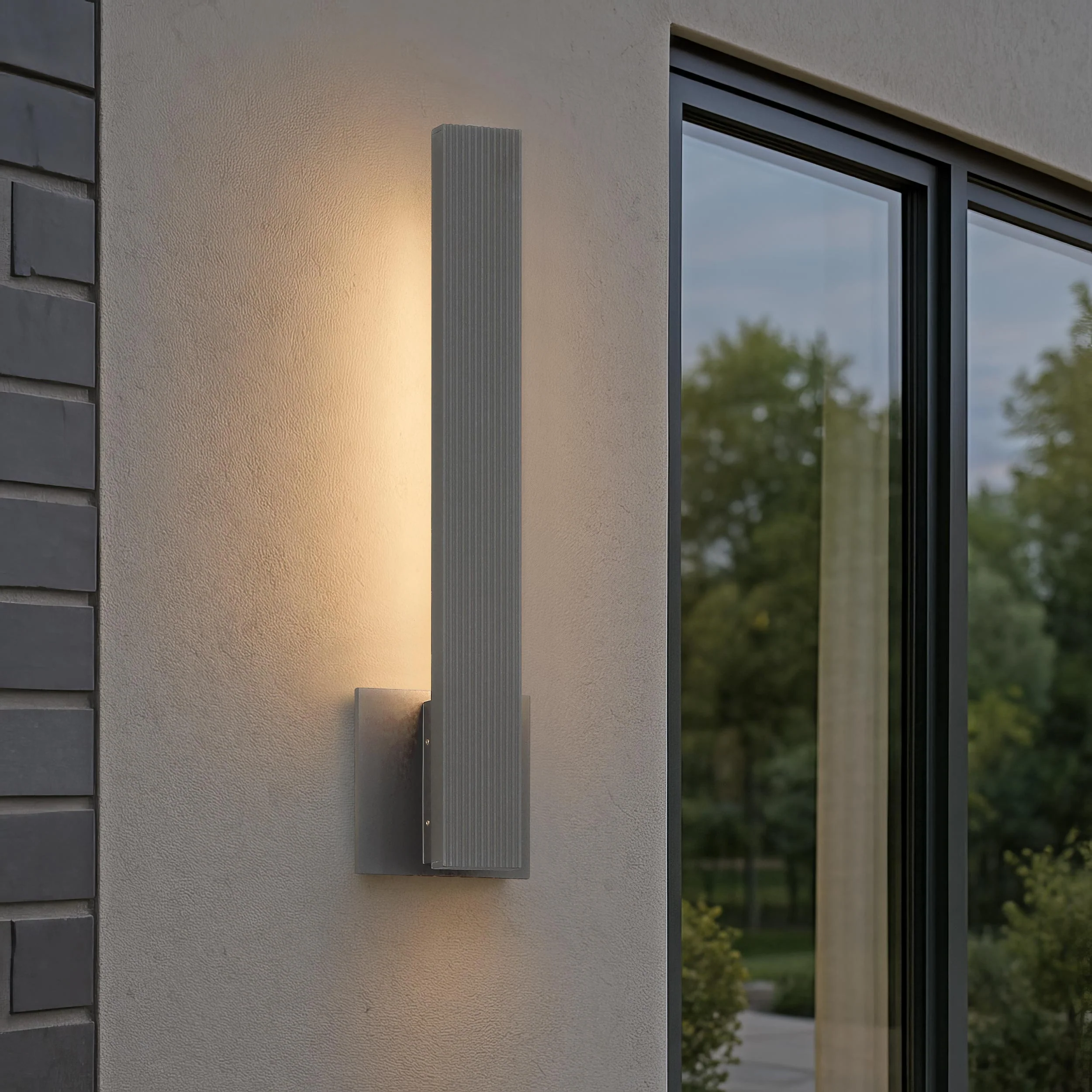 Enso Integrated LED 18" Outdoor Wall in Smooth Grey - Image 7