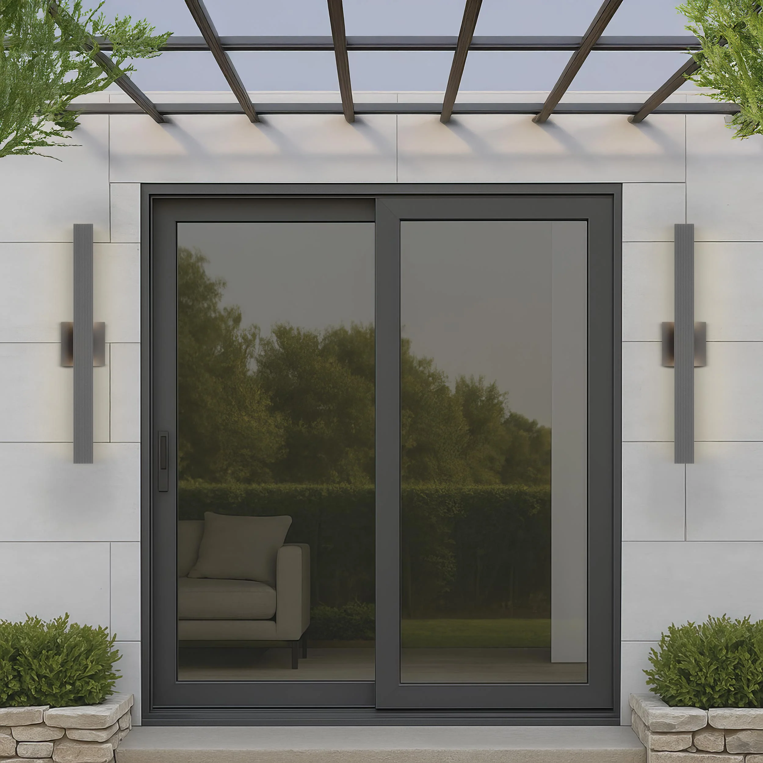 Enso Integrated LED 24" Outdoor Wall in Smooth Grey - Image 7