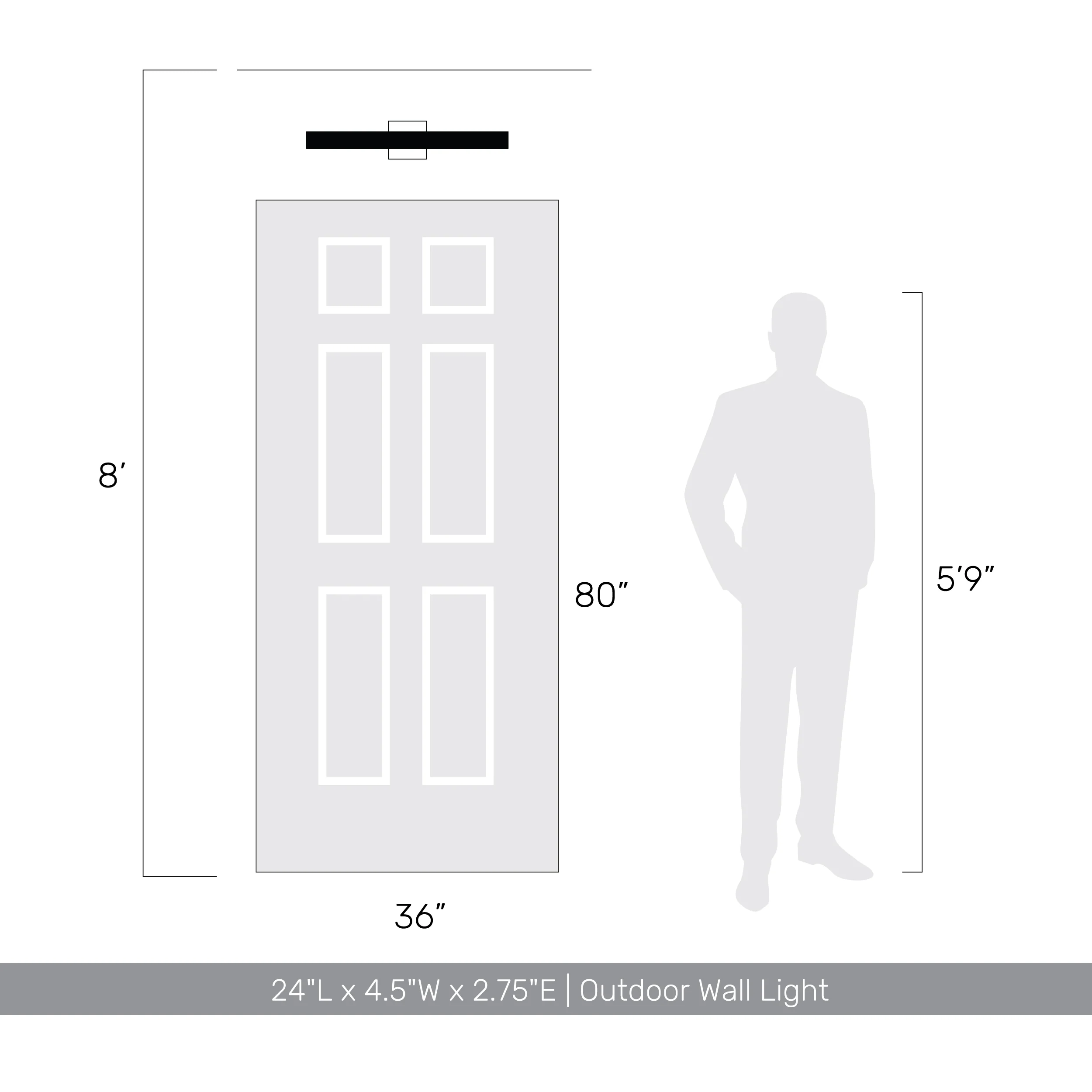 Enso Integrated LED 24" Outdoor Wall in Smooth Grey - Image 8