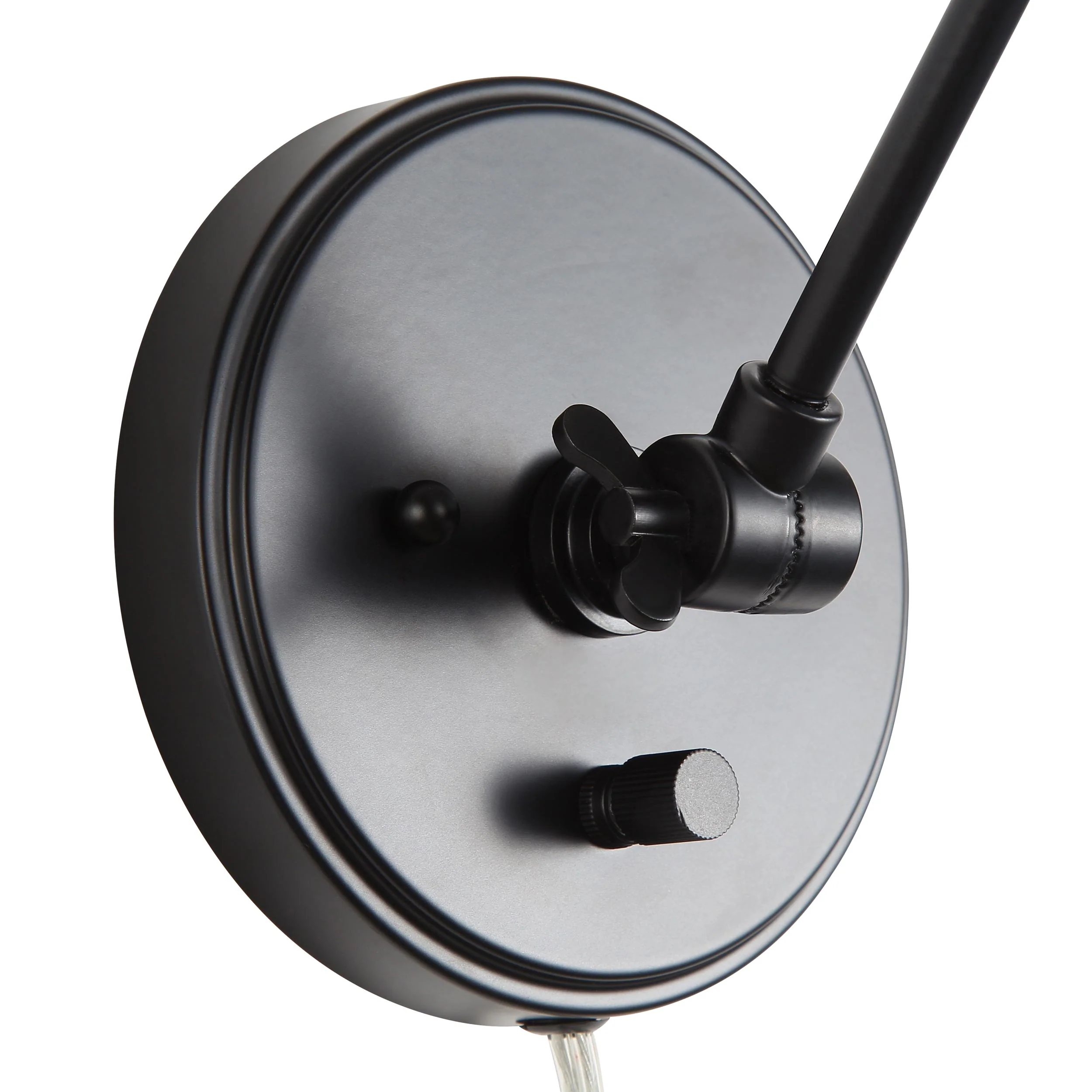 Equinox 1-light Swing Arm Wall Lamp with Blue Trim shade - Image 5