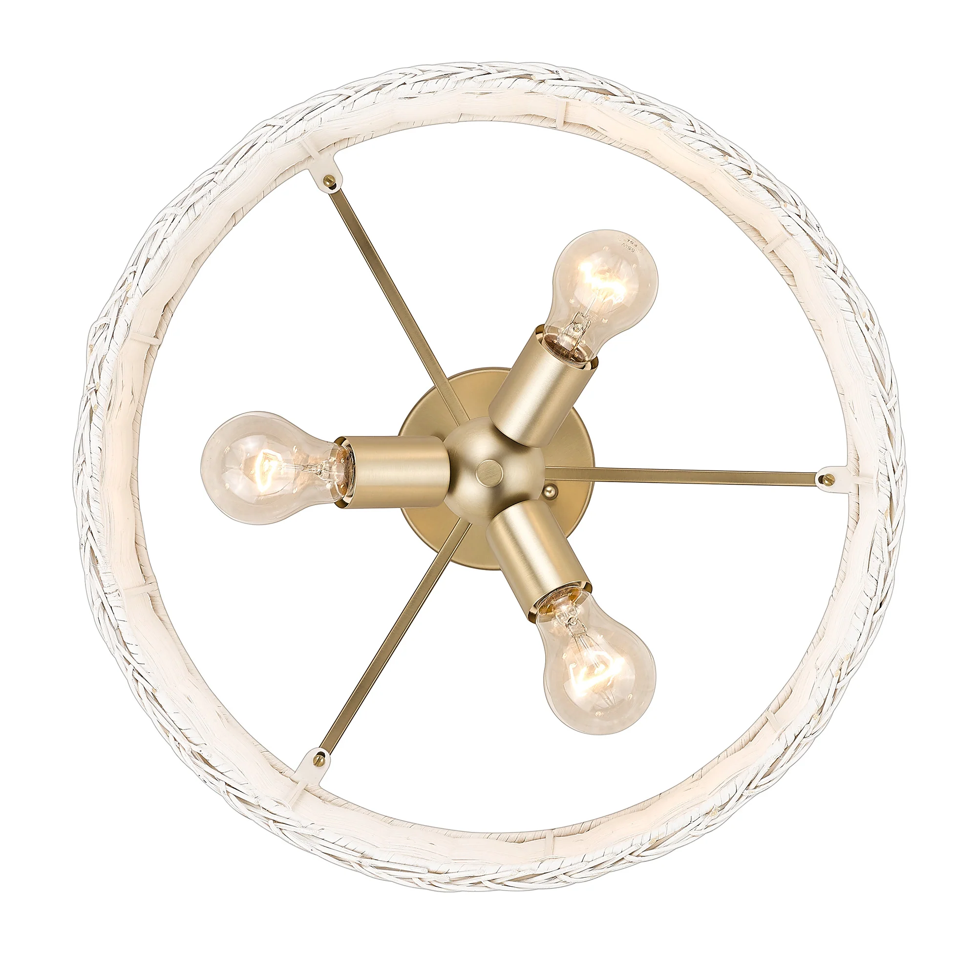 Erma 3-light Semi-Flush Mount in Brushed Champagne Brass - Image 5