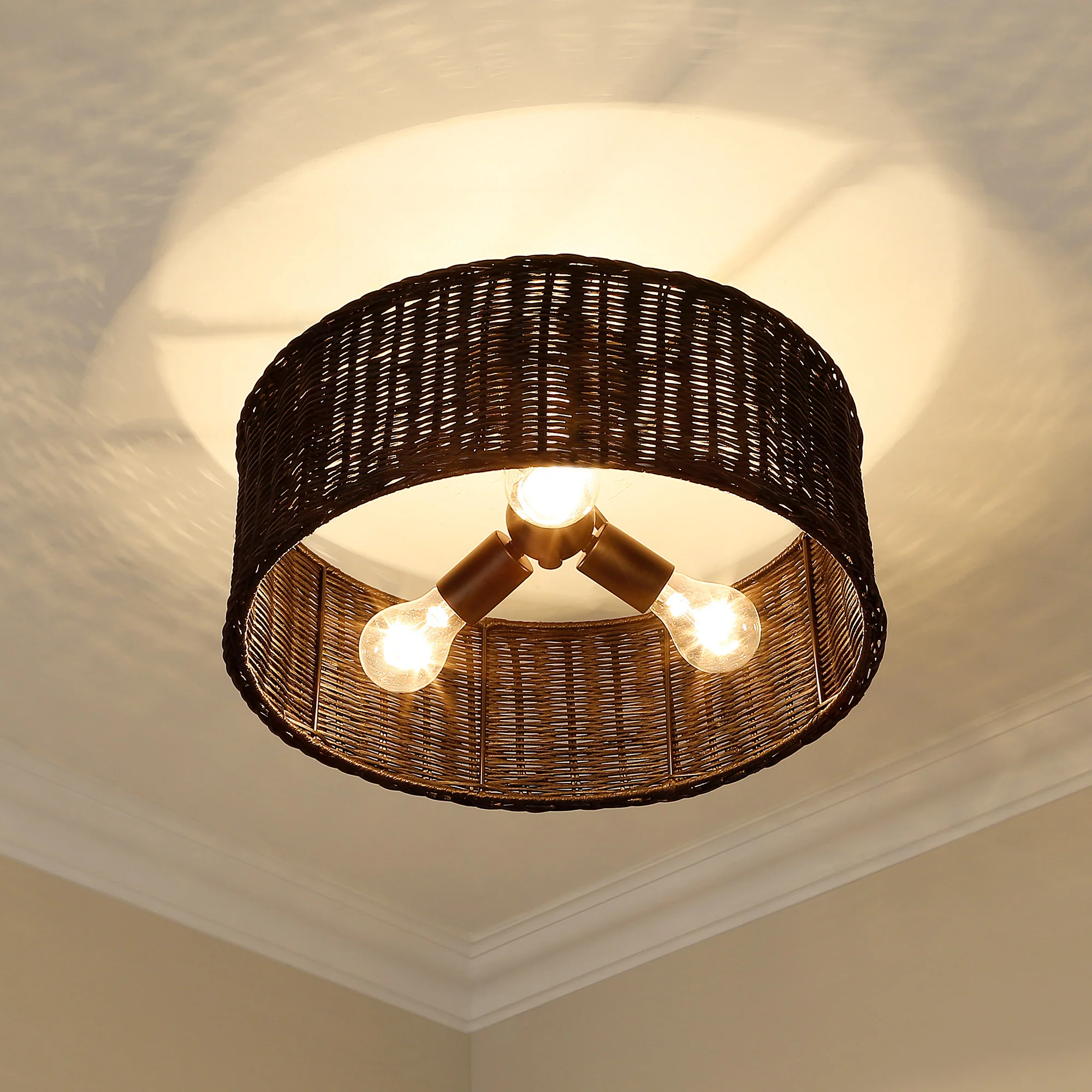 Erma 3-light Semi-Flush Mount in Matte Black - Image 6