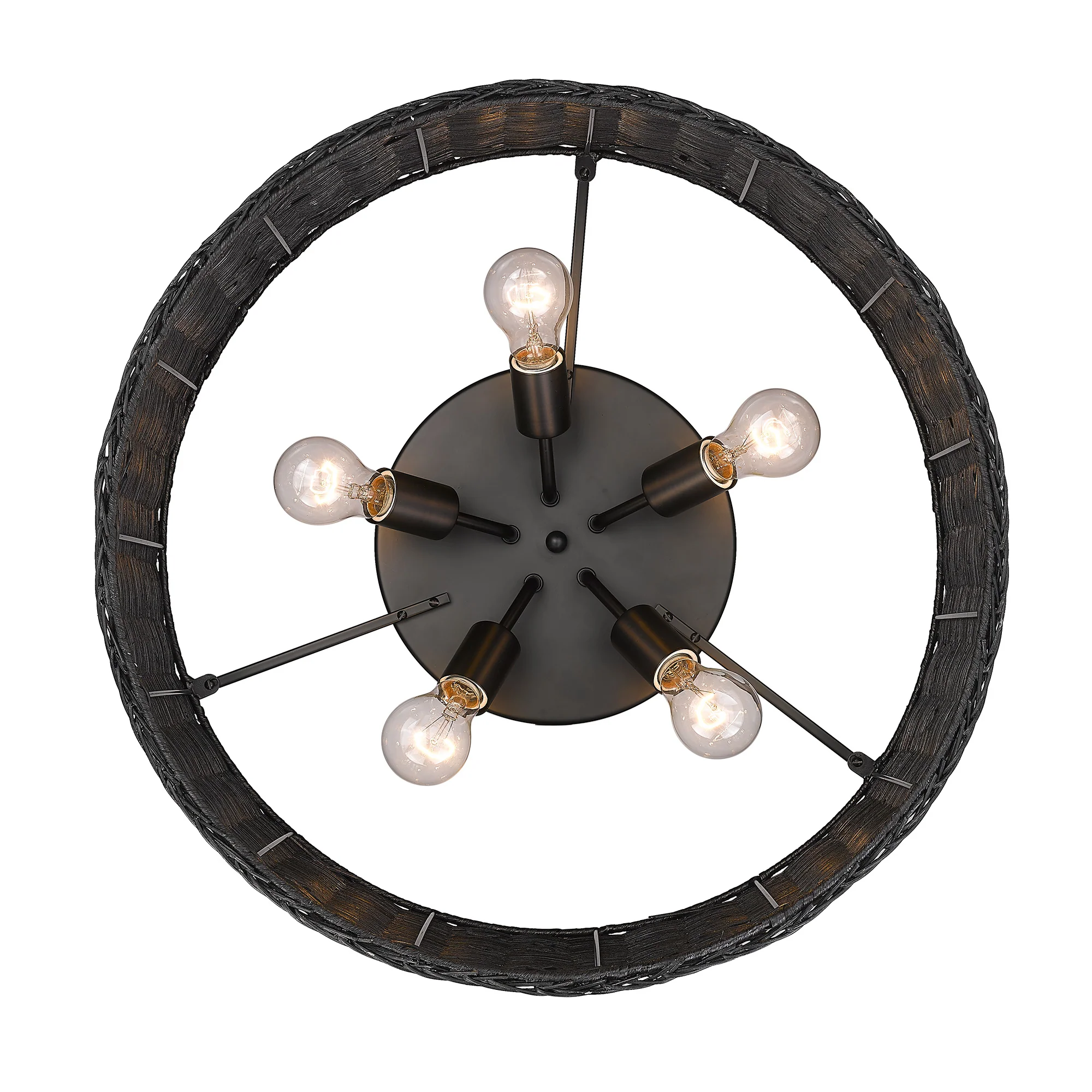 Erma 5-light Flush Mount in Matte Black - Image 4