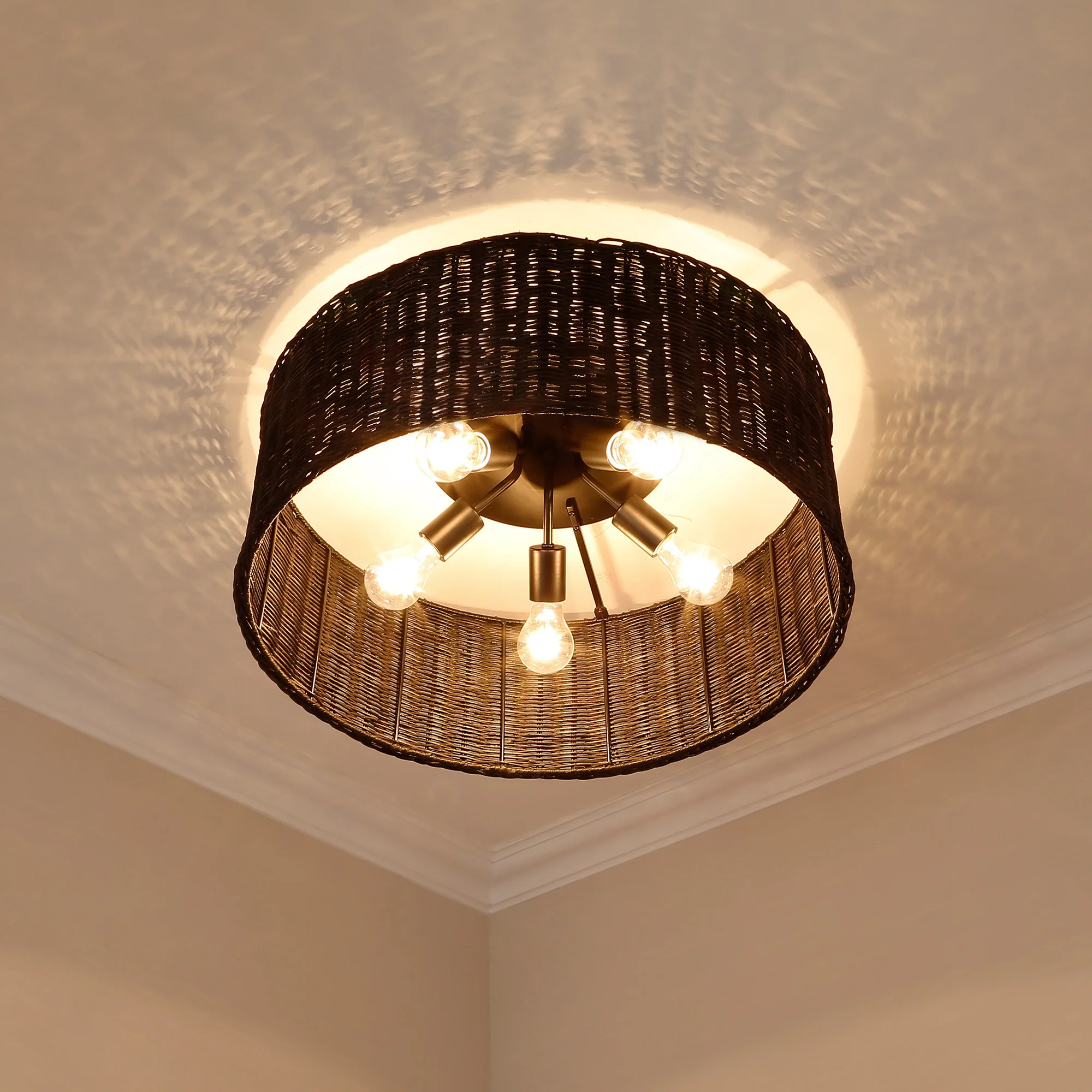 Erma 5-light Flush Mount in Matte Black - Image 5