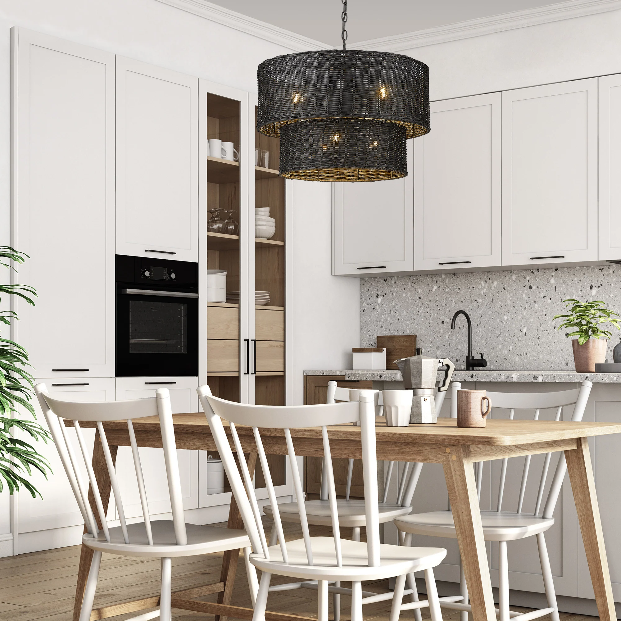 Erma 6-light Chandelier in Matte Black - Image 6