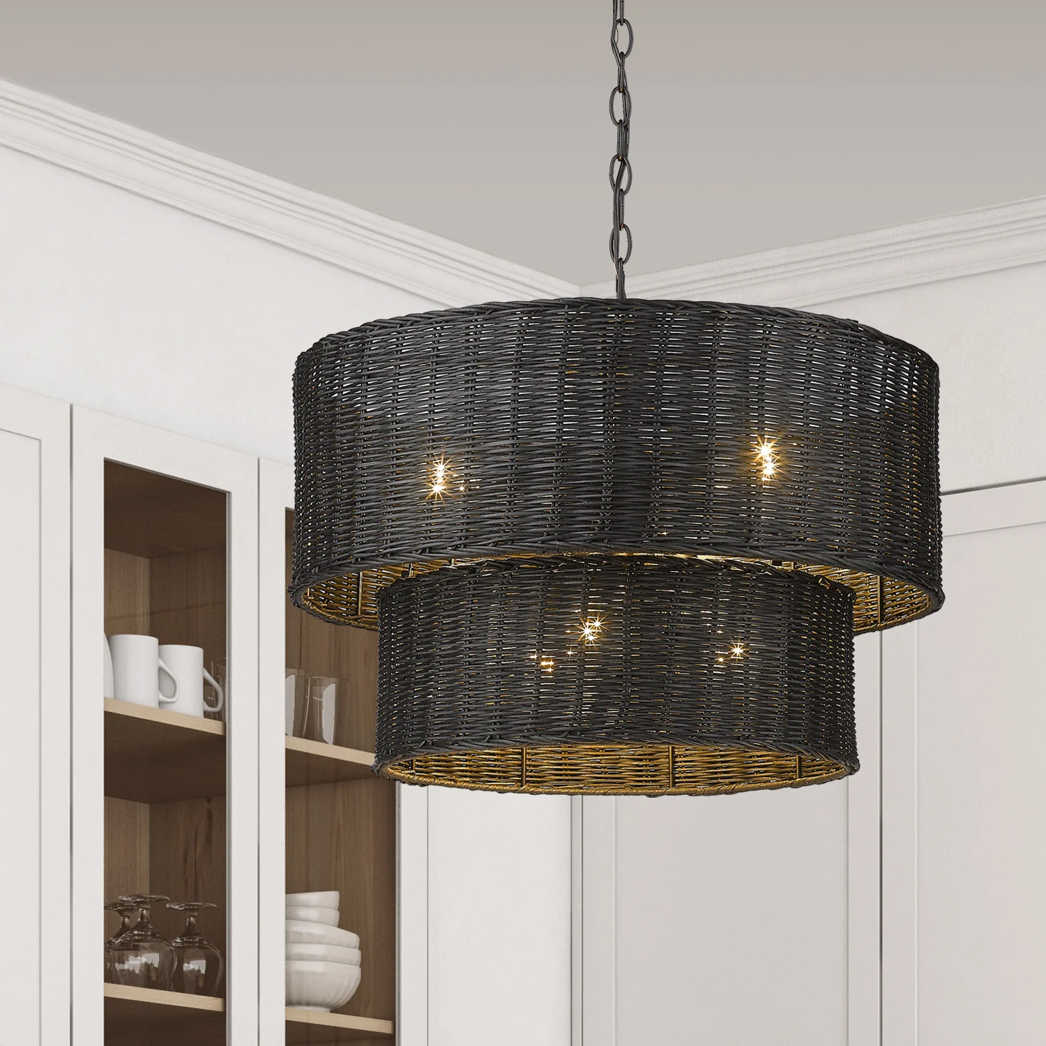 Erma 6-light Chandelier in Matte Black - Image 7