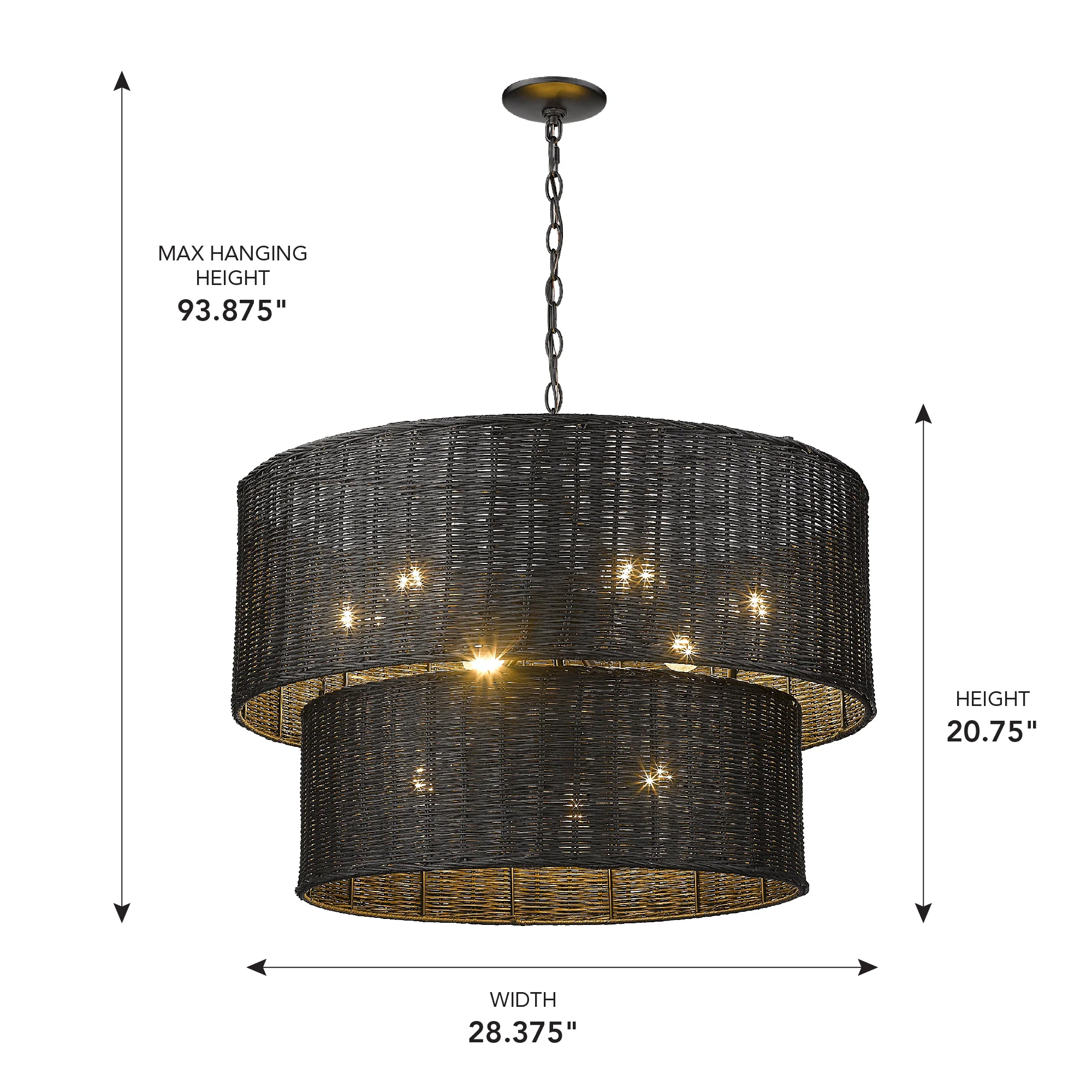 Erma 9-light Chandelier in Matte Black - Image 6