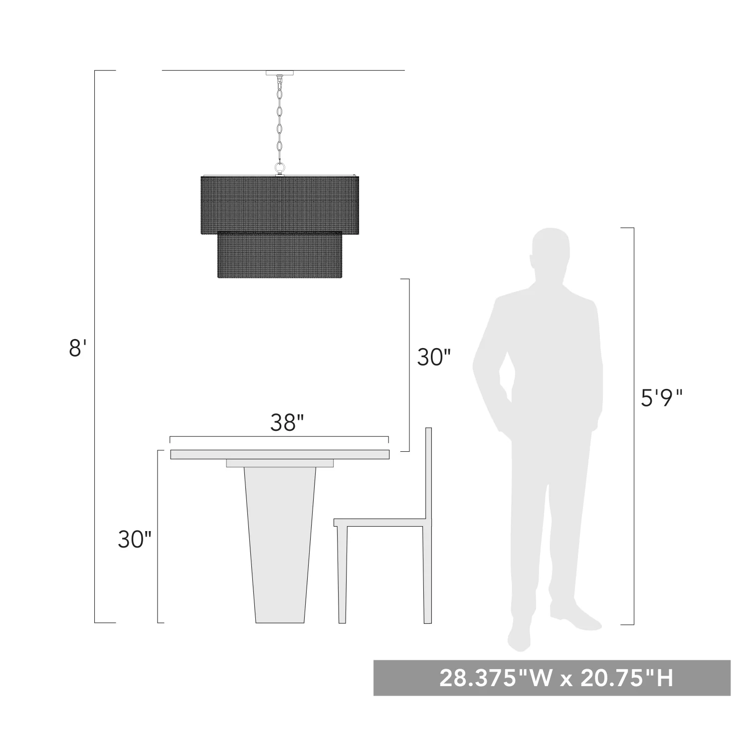 Erma 9-light Chandelier in Matte Black - Image 7