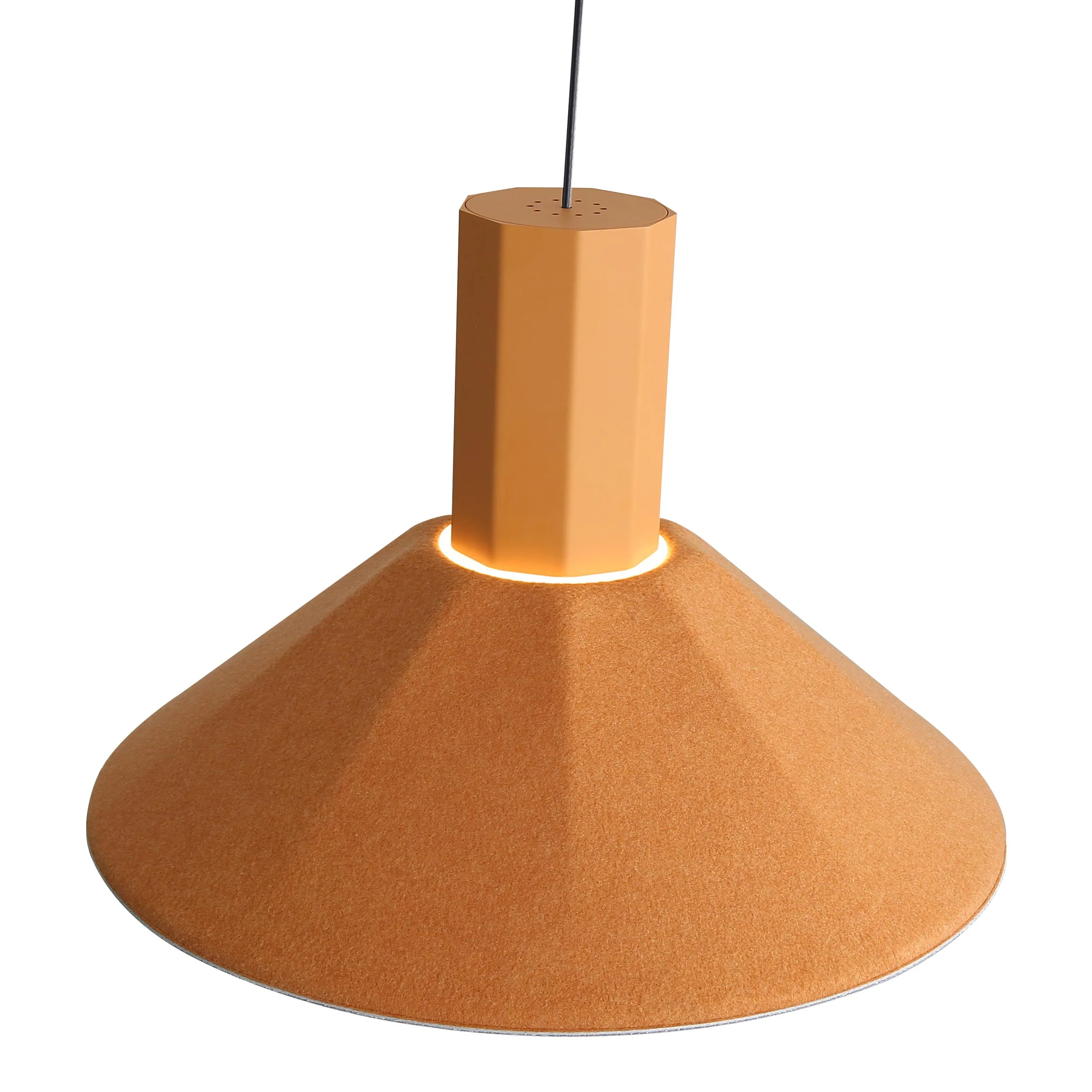Faroe 13in Integrated LED Pendant in Earth Yellow/Grey Felt - Image 4