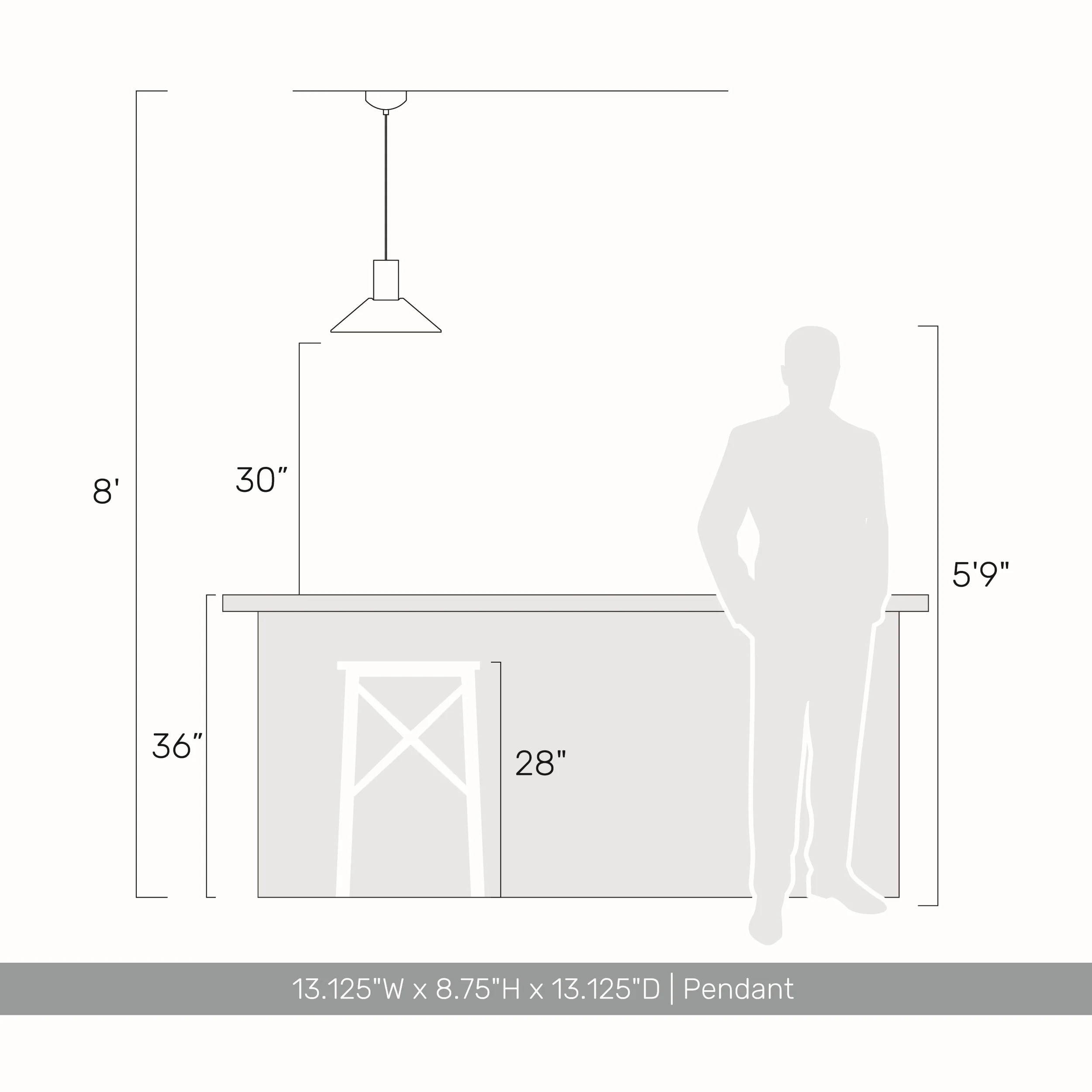 Faroe 13in Integrated LED Pendant in Earth Yellow/Grey Felt - Image 8