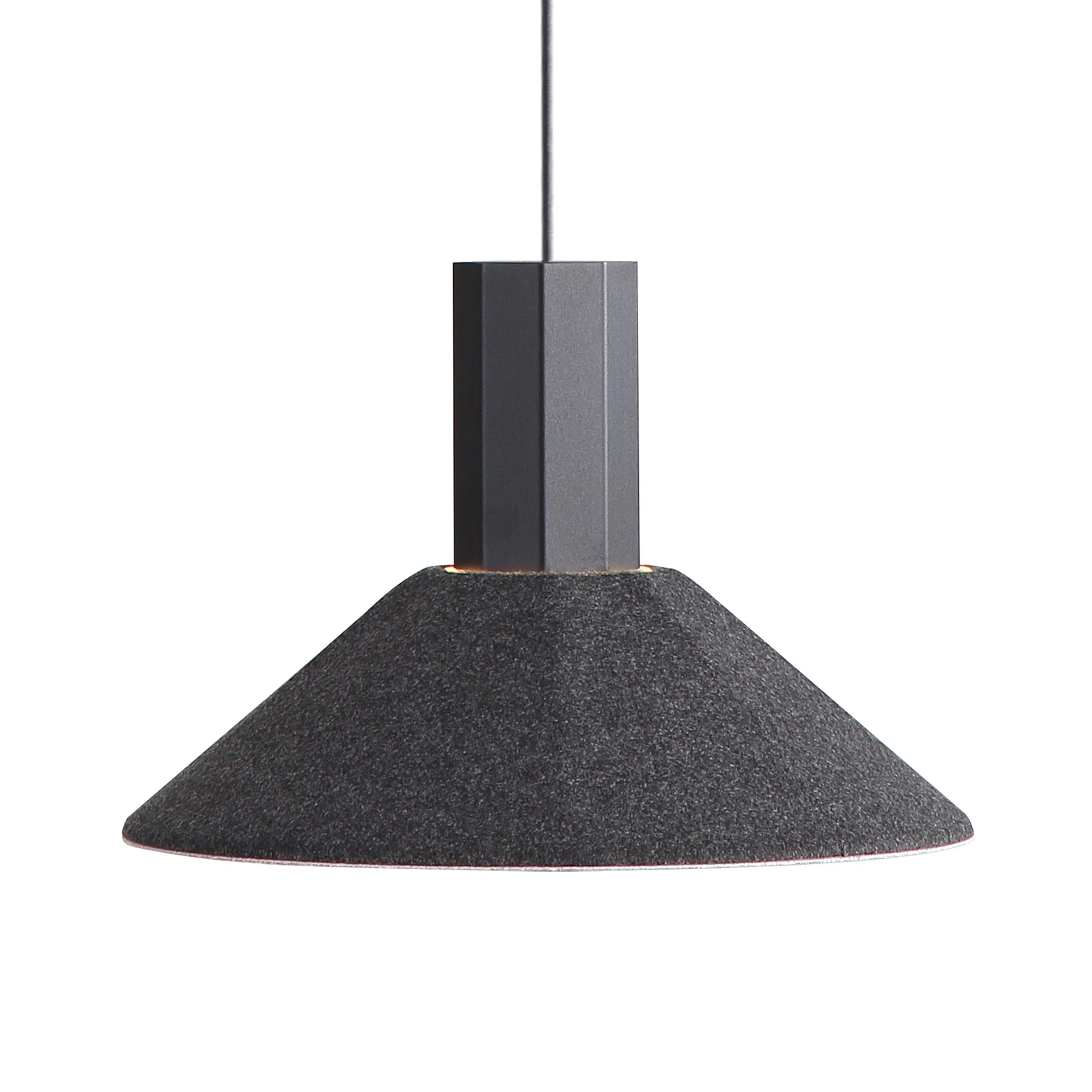 Faroe 13in Integrated LED Pendant in Flecked Black/Grey Felt