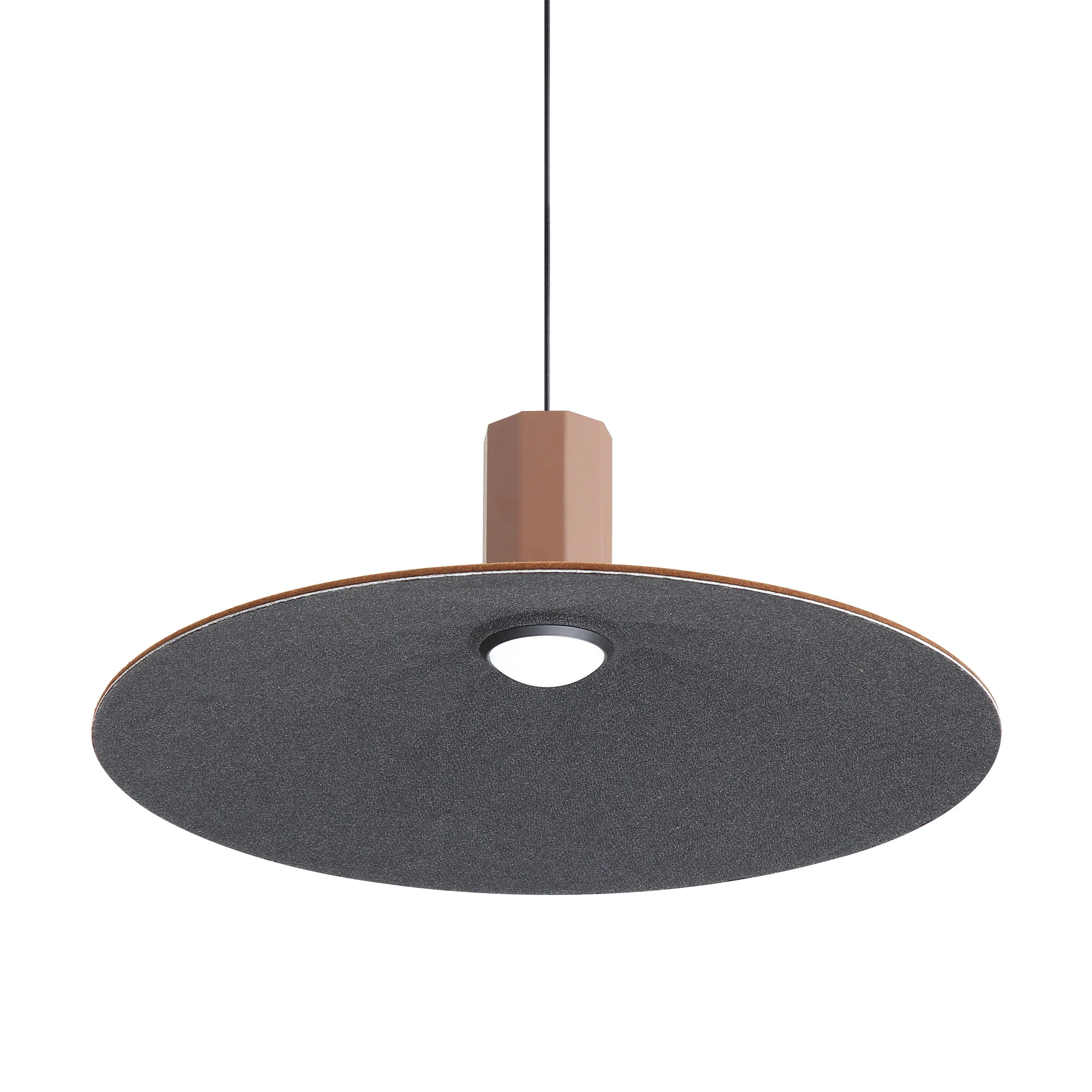 Faroe 20in Integrated LED Pendant in Coffee/Black Felt - Image 2