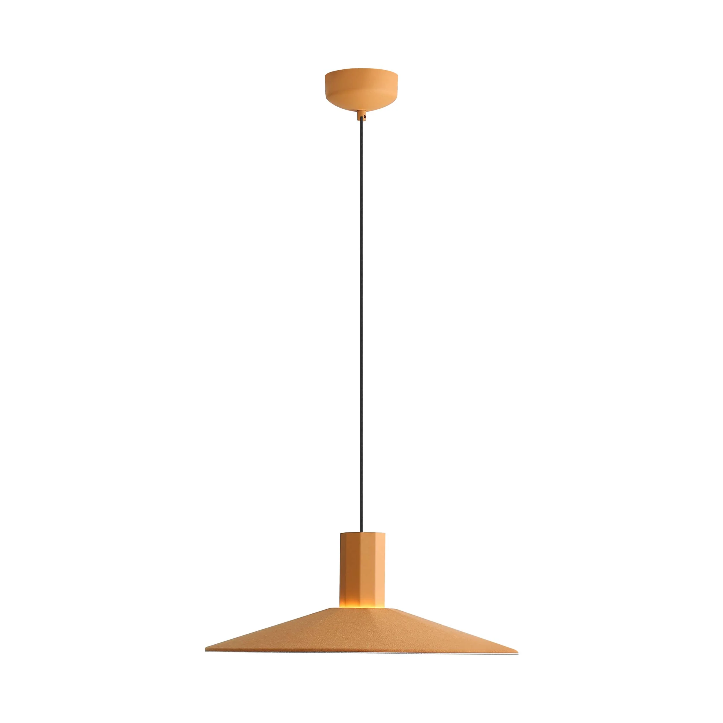 Faroe 20in Integrated LED Pendant in Earth Yellow/Grey Felt - Image 2