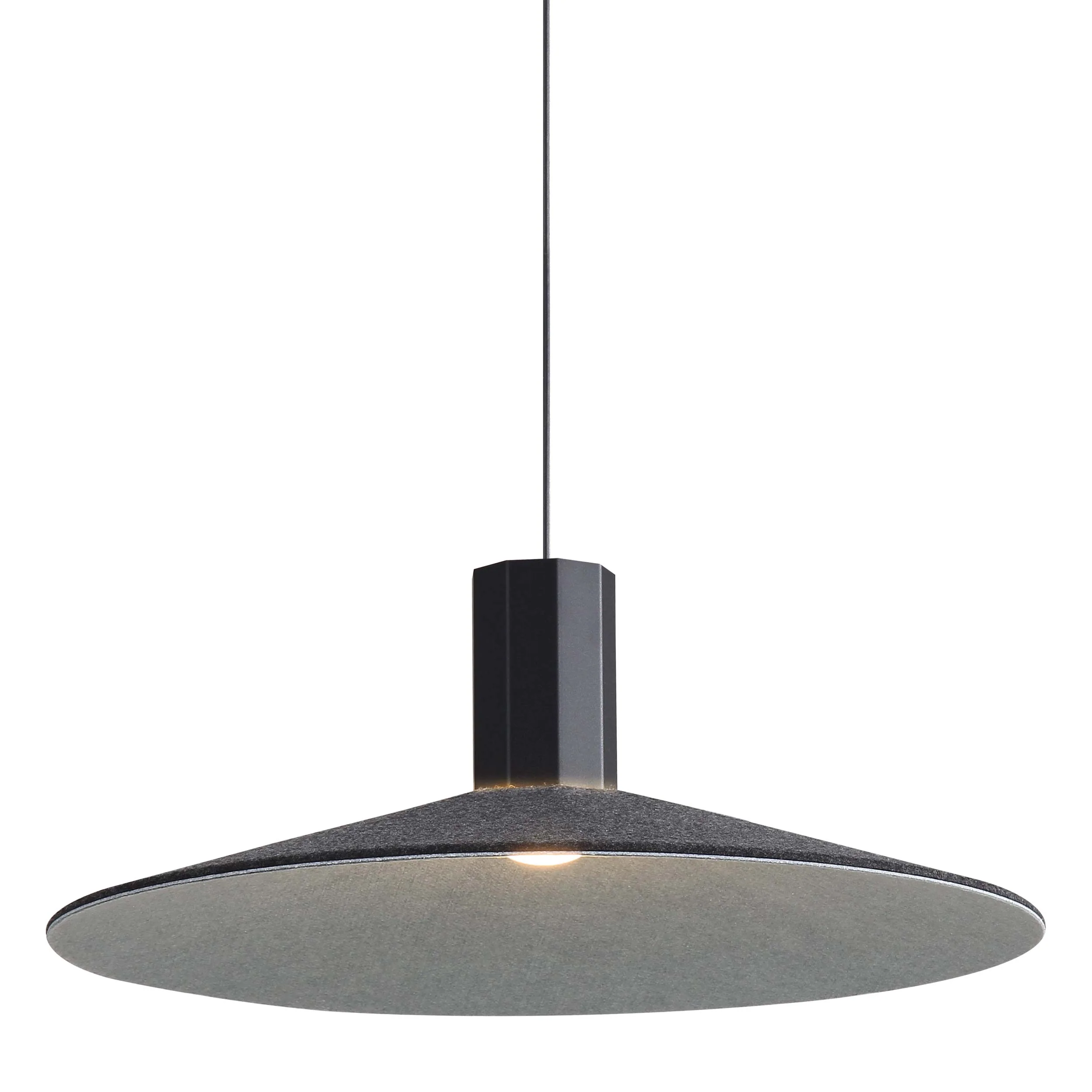 Faroe 20in Integrated LED Pendant in Flecked Black/Grey Felt