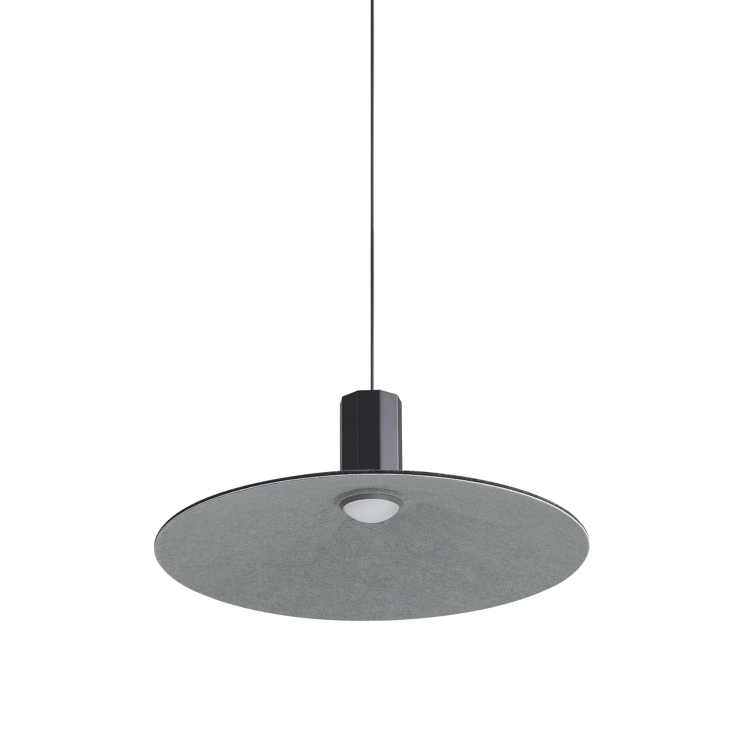 Faroe 20in Integrated LED Pendant in Flecked Black/Grey Felt - Image 2