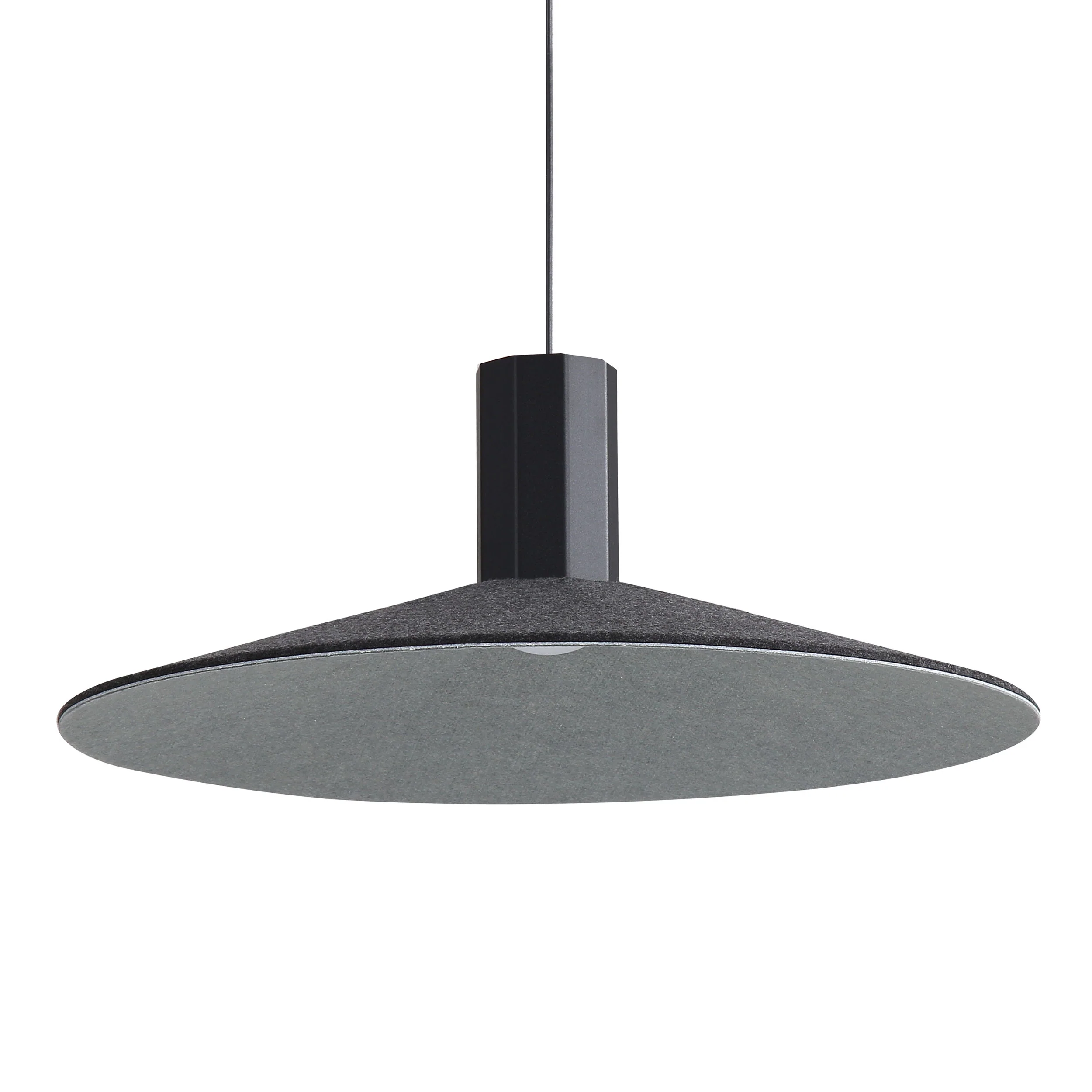 Faroe 20in Integrated LED Pendant in Flecked Black/Grey Felt - Image 4