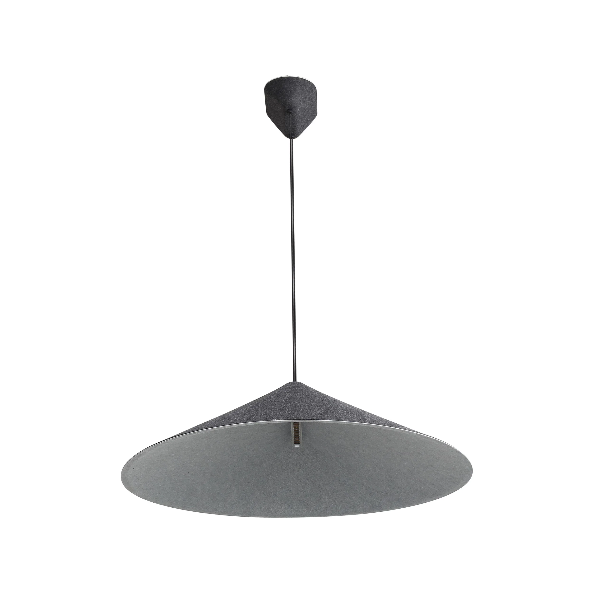 Faroe 30in Integrated LED Pendant in Flecked Black/Grey Felt - Image 3