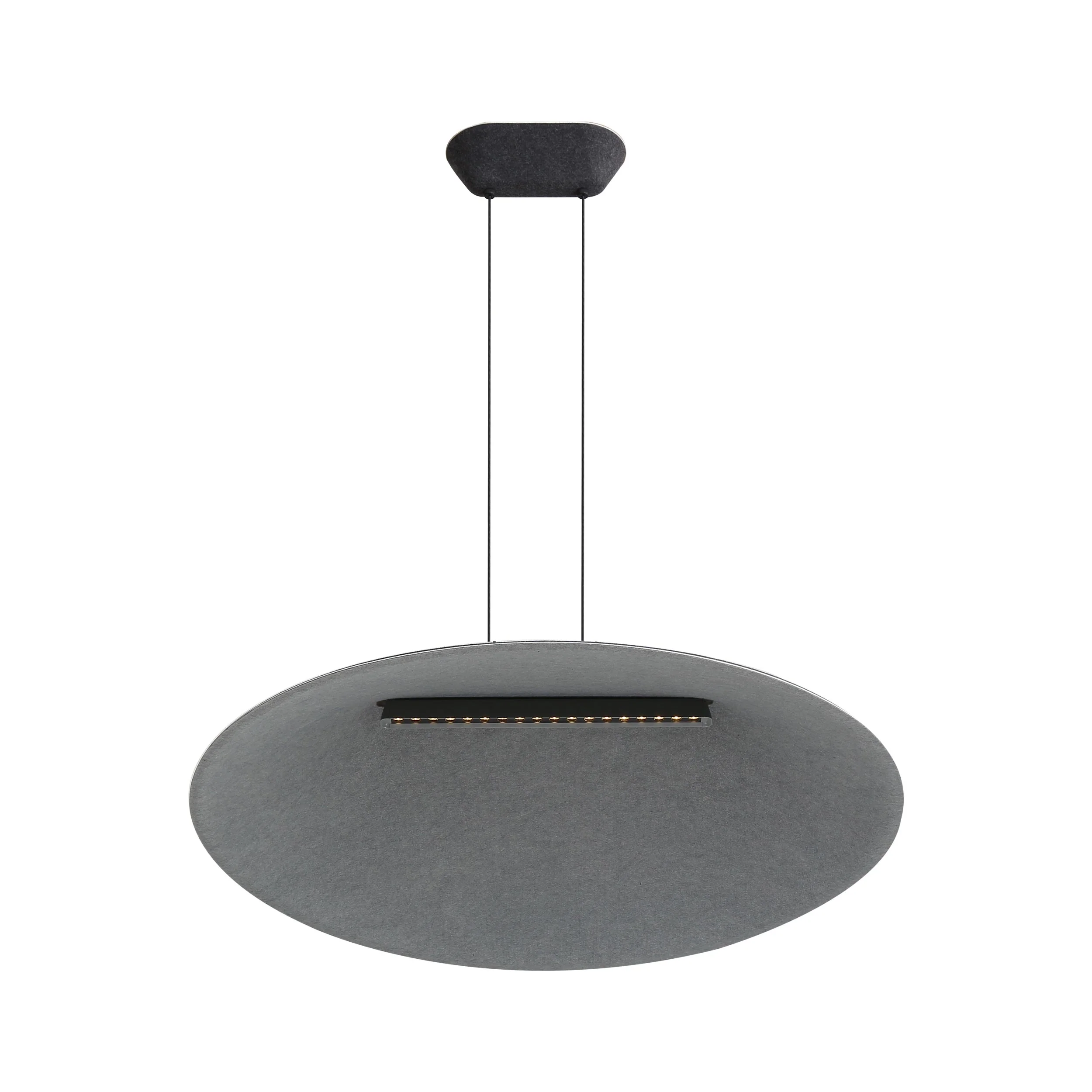 Faroe 30in Integrated LED Pendant in Flecked Black/Grey Felt - Image 4