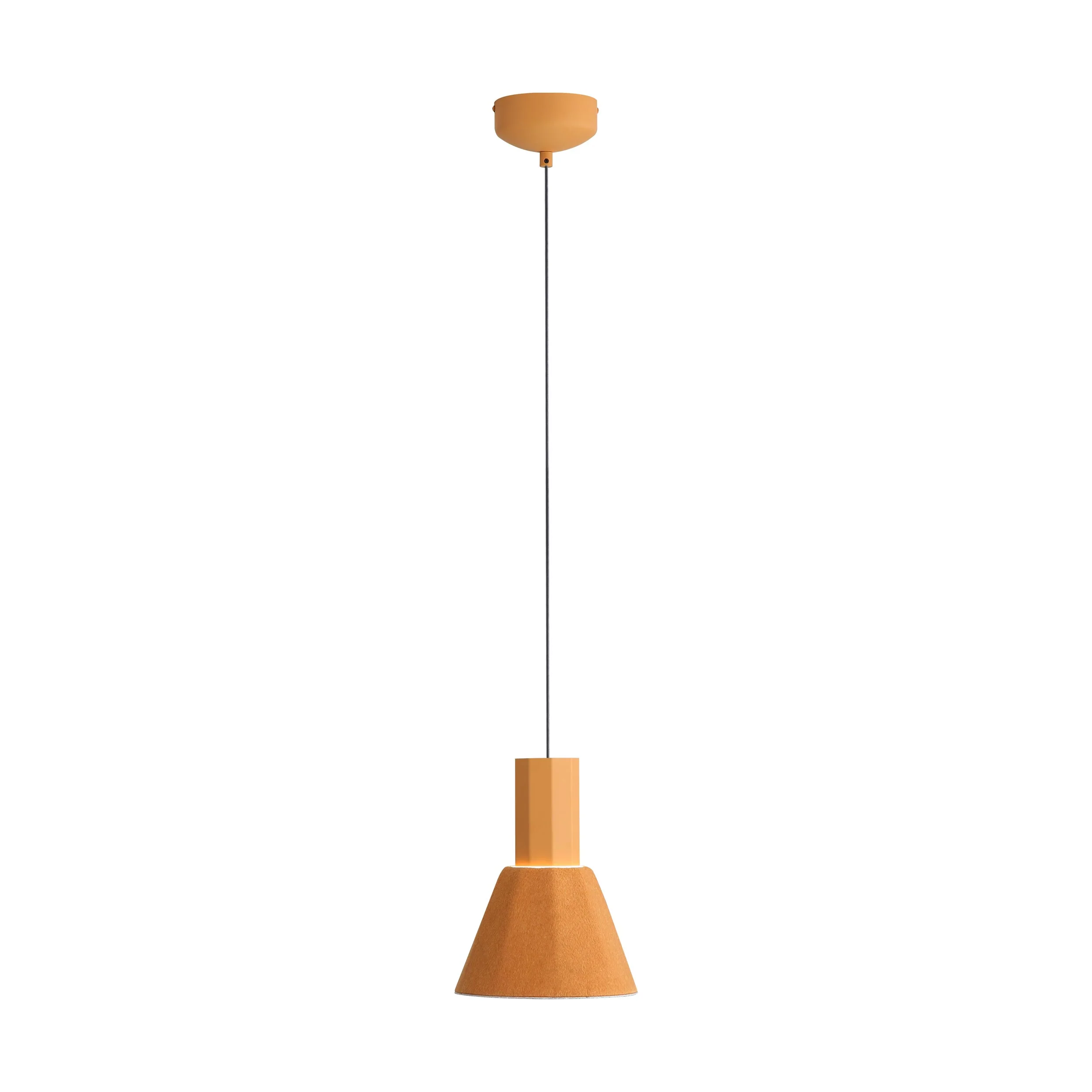 Faroe 8in Integrated LED Pendant in Earth Yellow/Grey Felt - Image 2