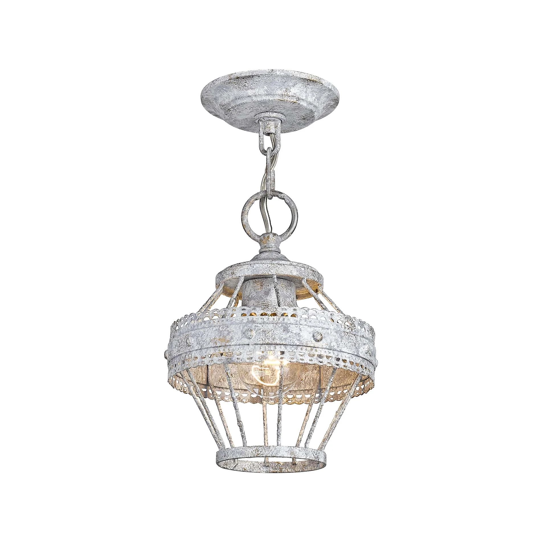 Ferris 1-light Semi-Flush Mount in Oyster - Image 4