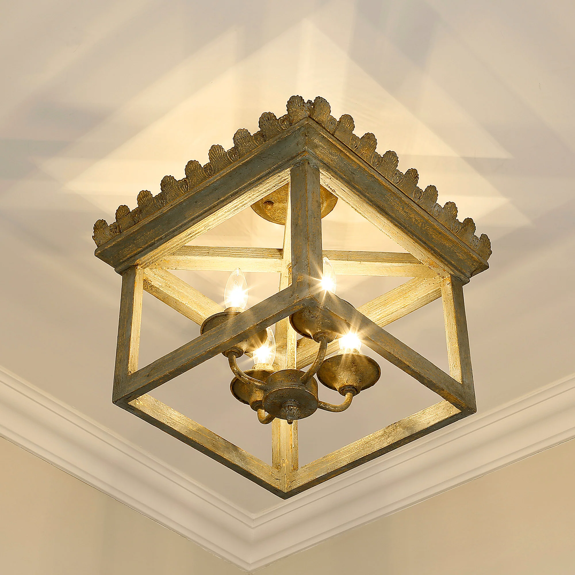 Finley 4-light Semi-Flush Mount in Vintage Sage - Image 2