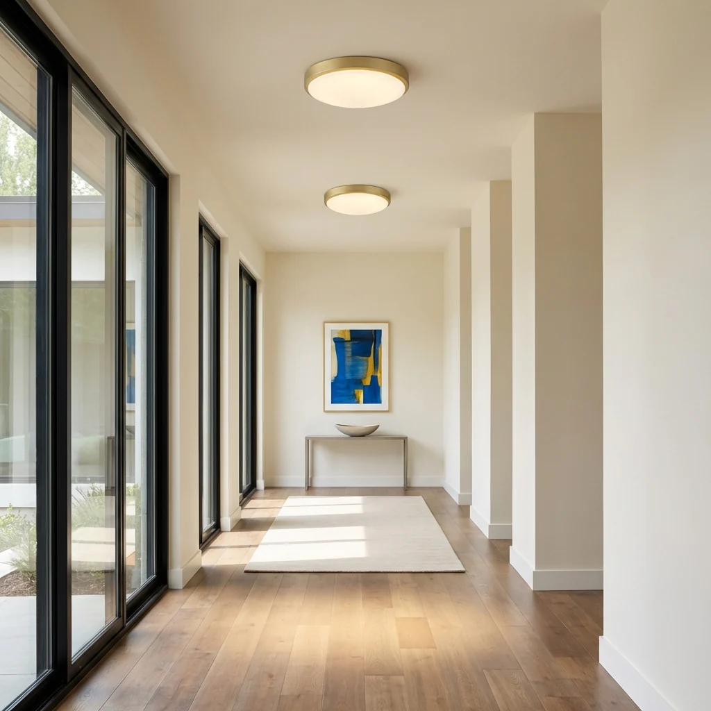 Gabi Integrated LED 12in Flush Mount in Brushed Champagne Brass - Image 4