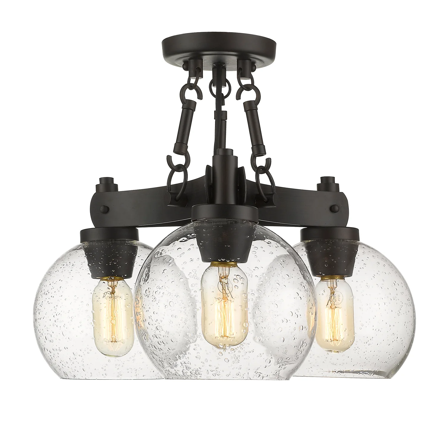 Galveston 3-light Semi-Flush Mount in Rubbed Bronze