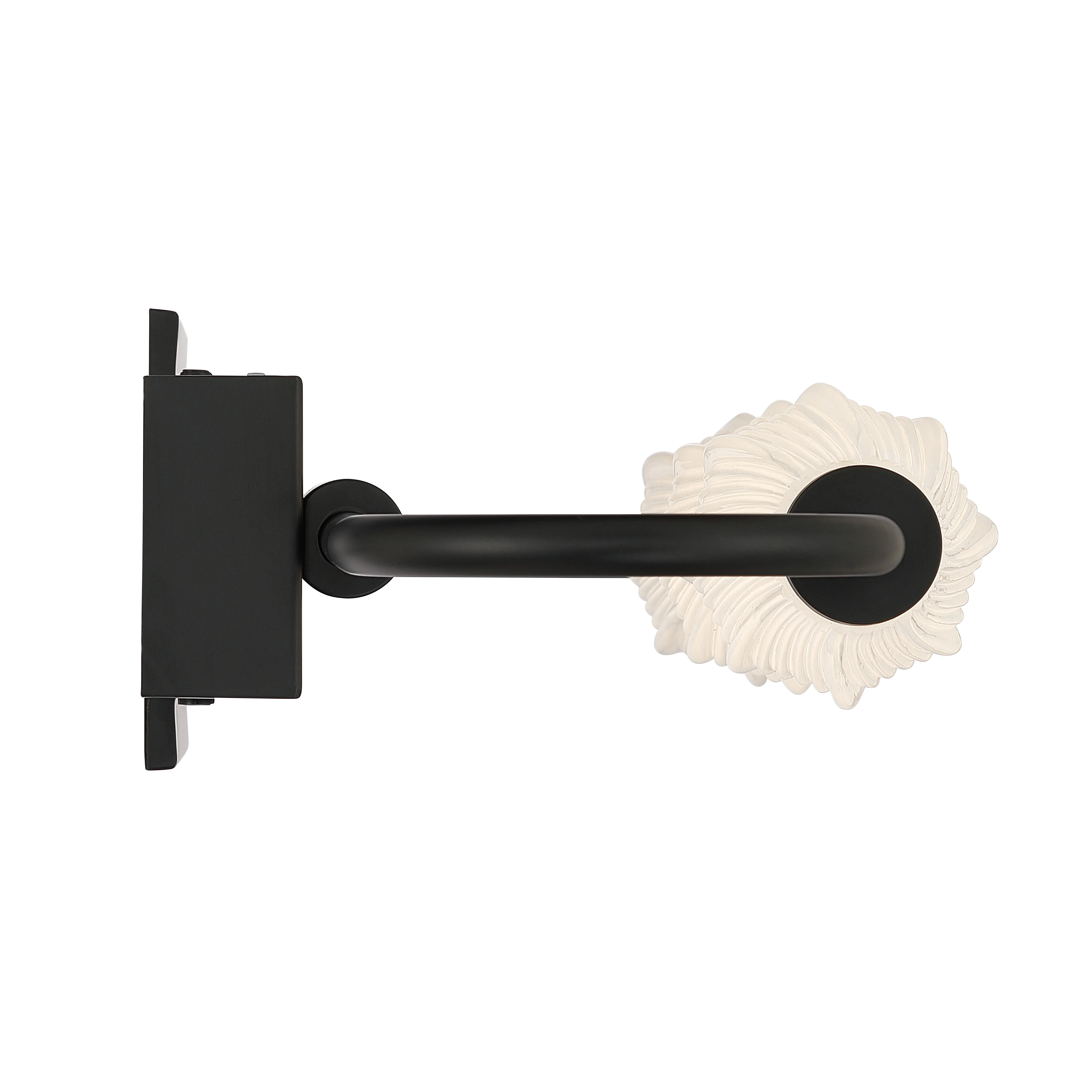 Geode Integrated LED 21.5in Outdoor Wall in Matte Black with Fluted Striped Glass - Image 5