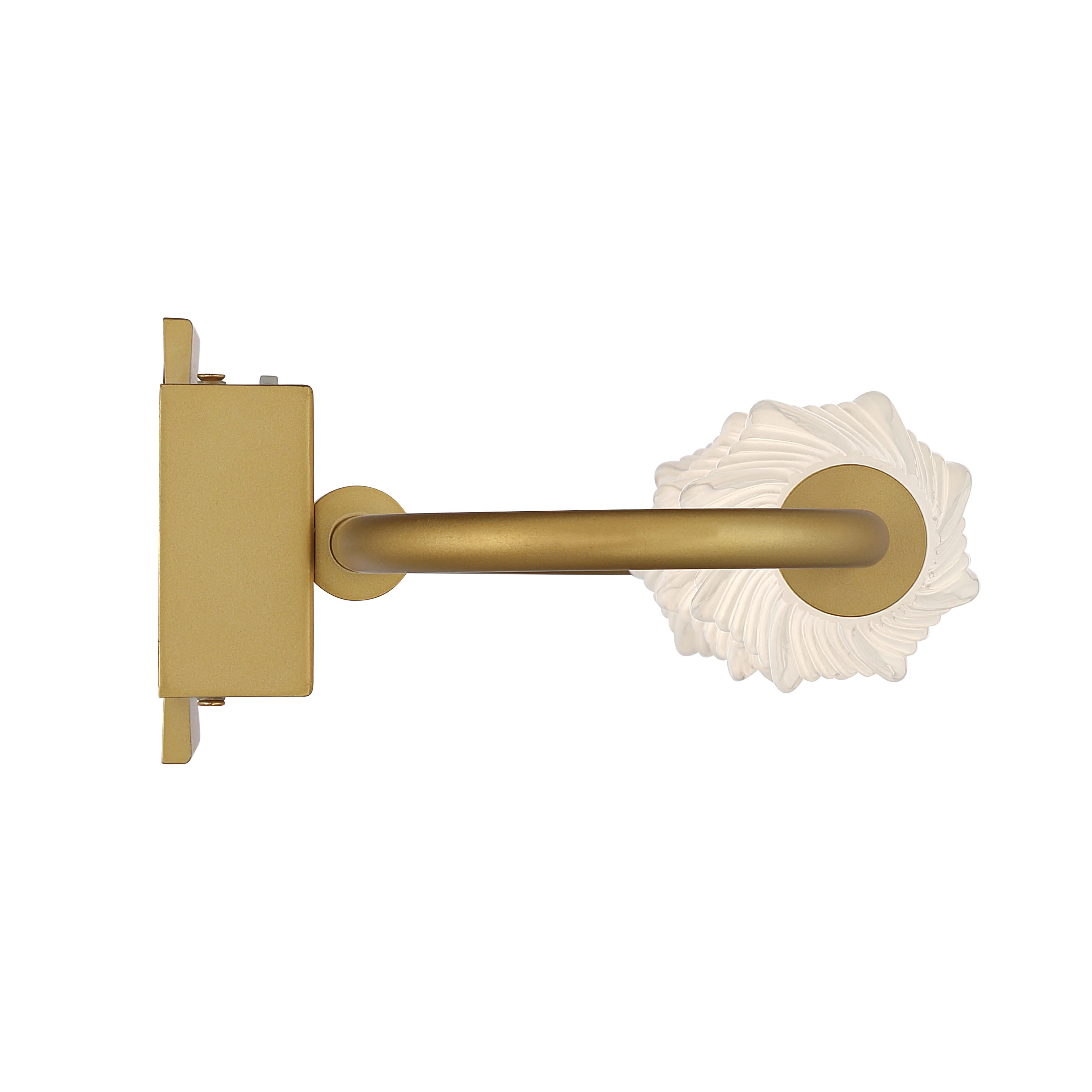 Geode Integrated LED 21.5in Outdoor Wall in Satin Brushed Gold with Fluted Striped Glass - Image 5