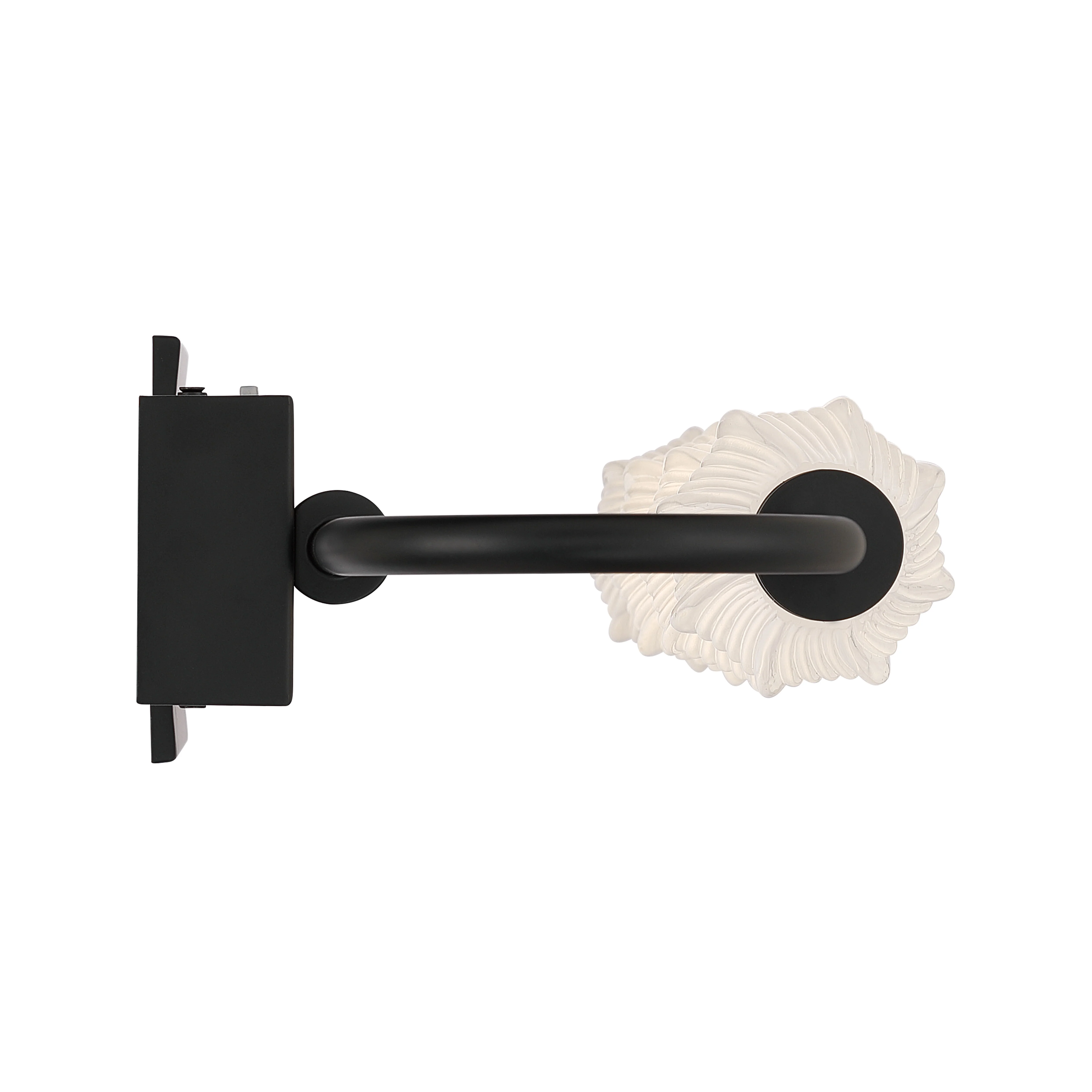 Geode Integrated LED 27in Outdoor Wall in Matte Black with Fluted Striped Glass - Image 5