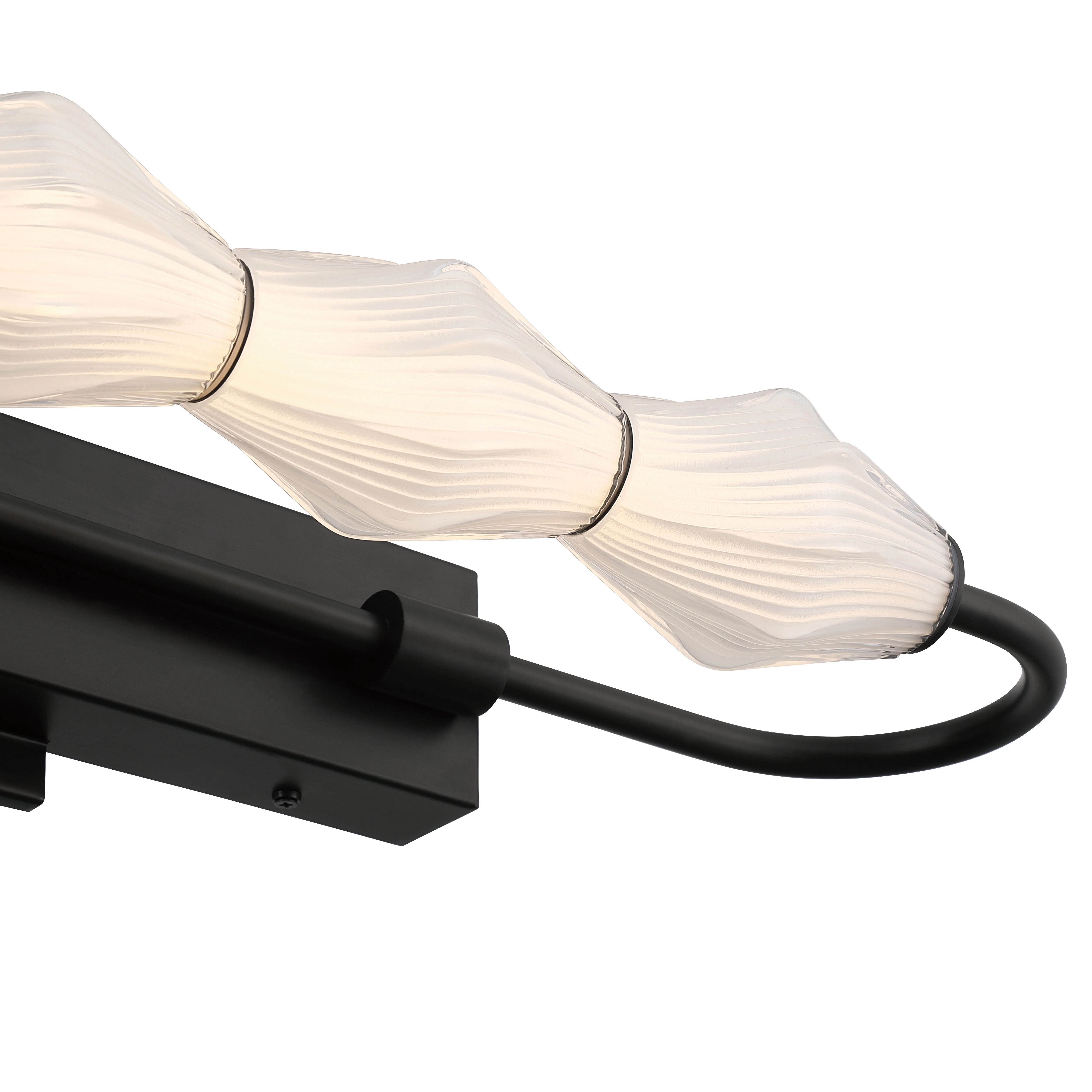 Geode Integrated LED 27in Outdoor Wall in Matte Black with Fluted Striped Glass - Image 7