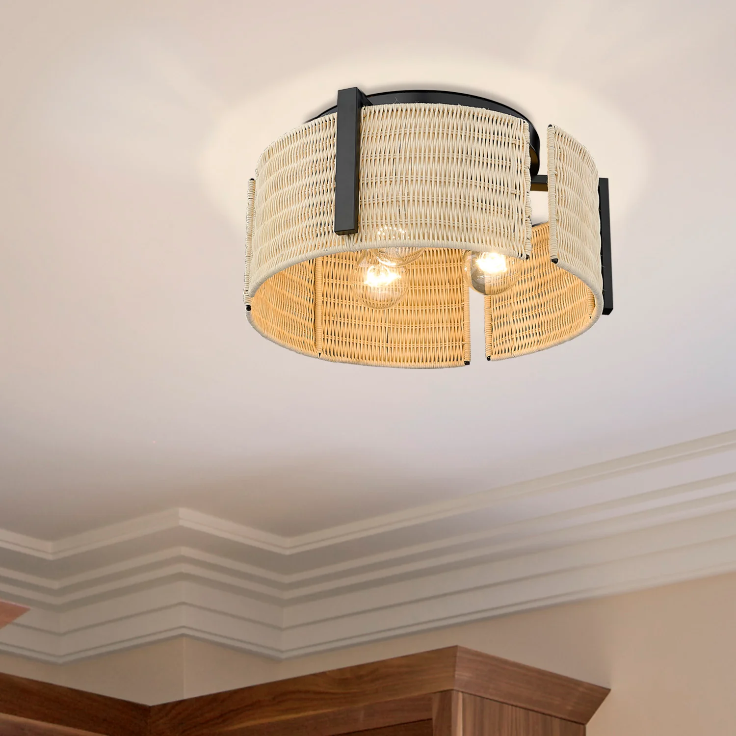 Grove 3-light Flush Mount in Matte Black - Image 6
