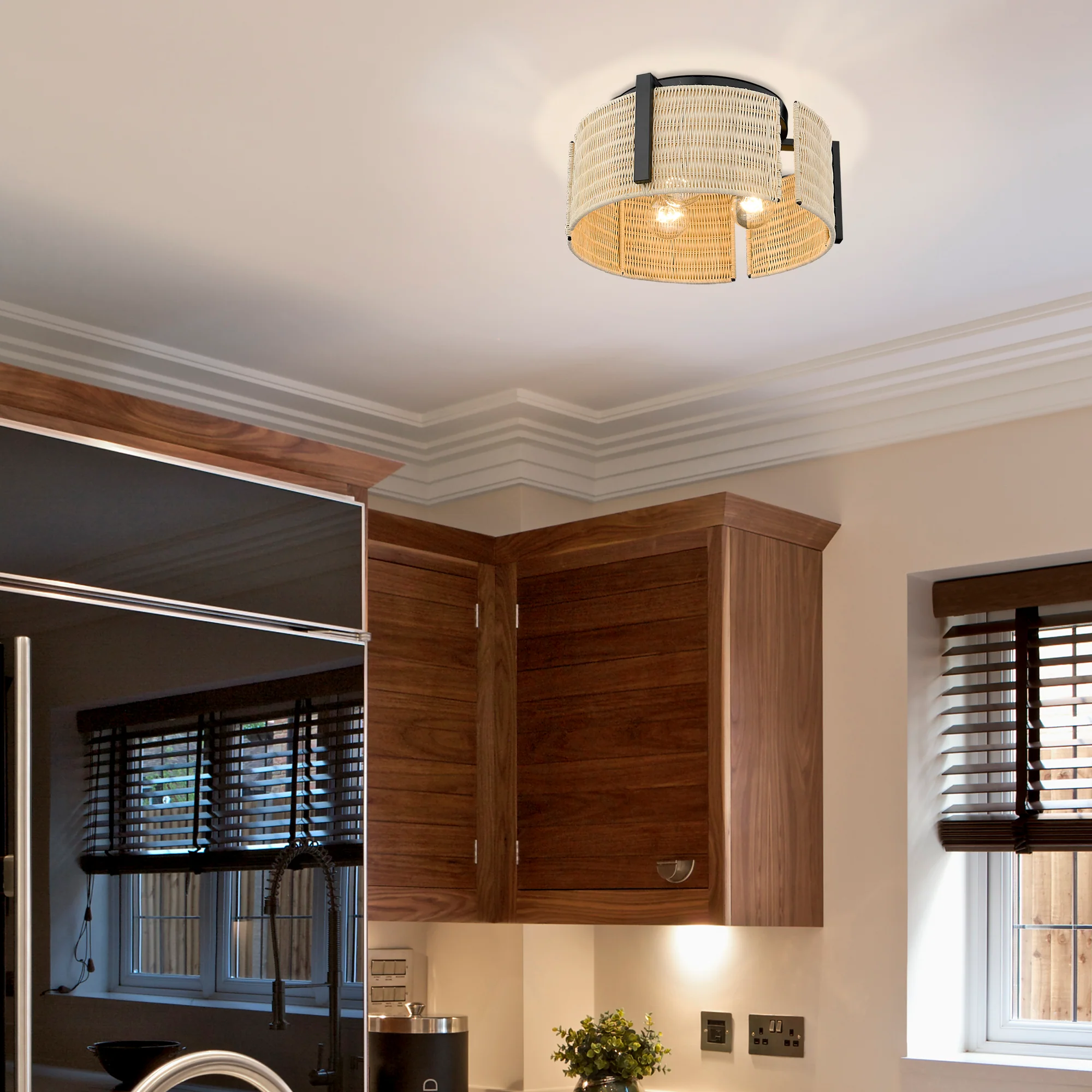 Grove 3-light Flush Mount in Matte Black - Image 7