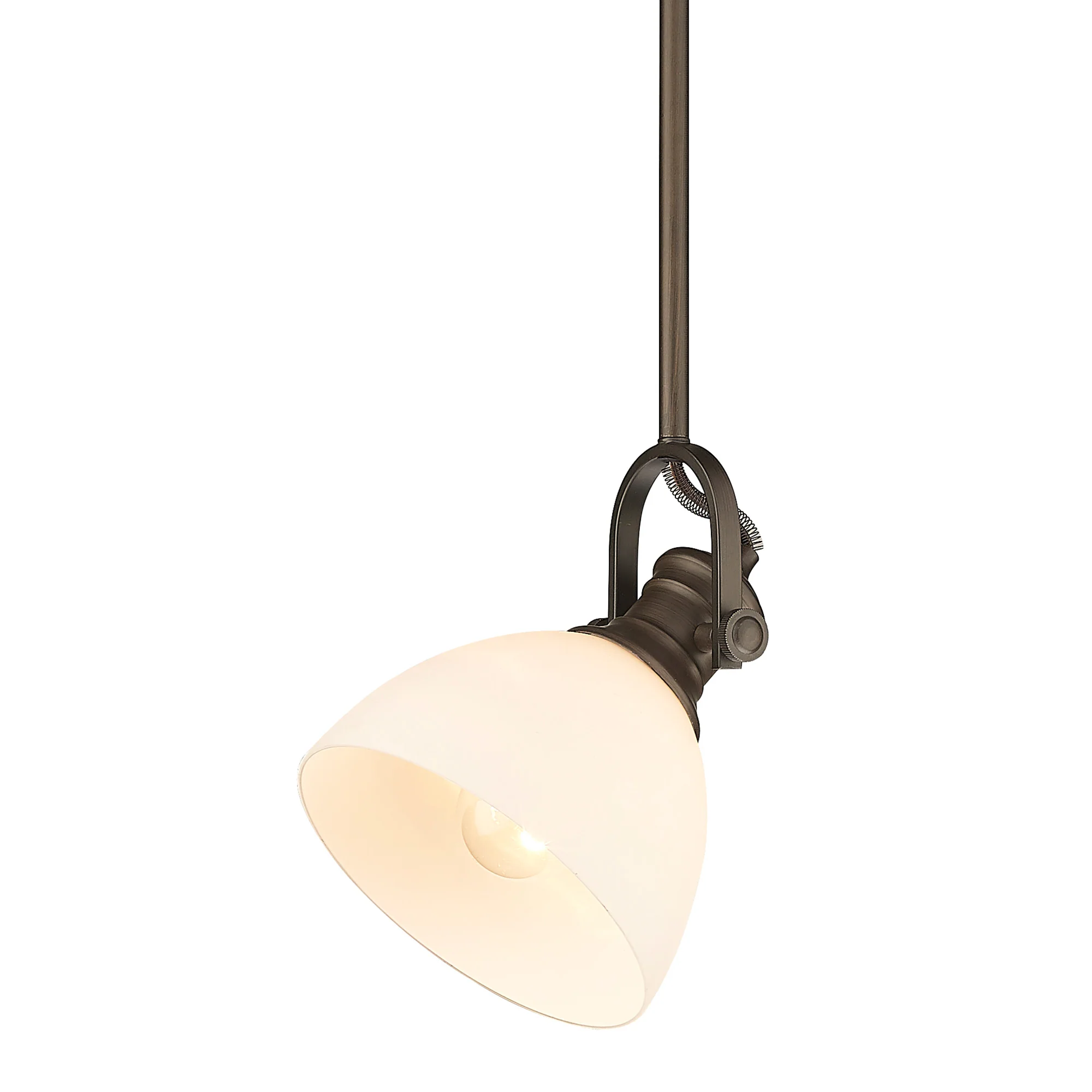 Hines 1-light 7in Pendant in Rubbed Bronze and Opal Glass - Image 3