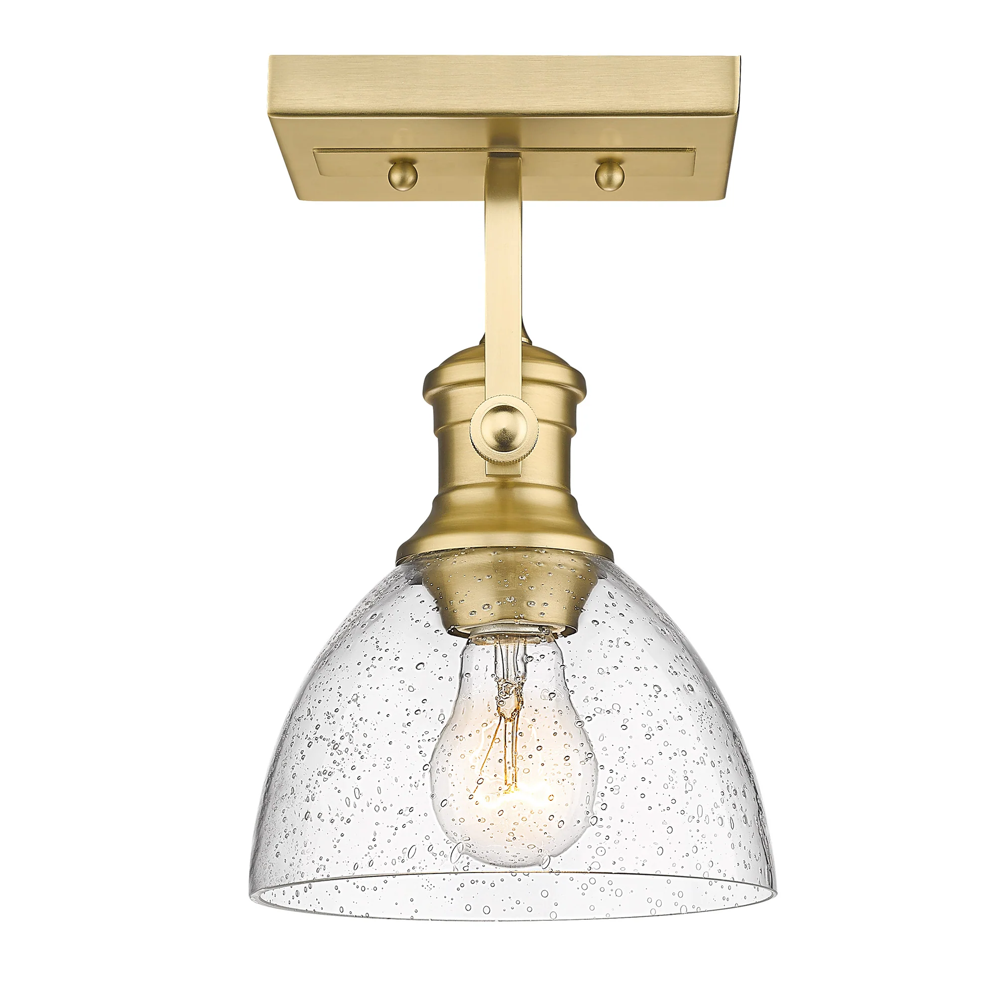 Hines 1-light Semi-Flush Mount in Brushed Champagne Brass - Image 3