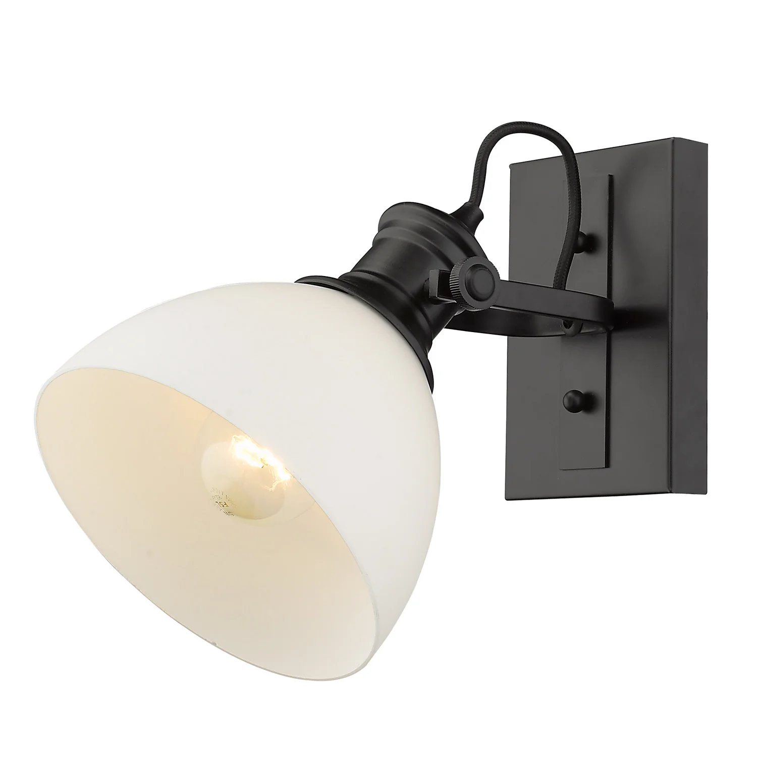 Hines 1-light Vanity in Matte Black and Opal Glass