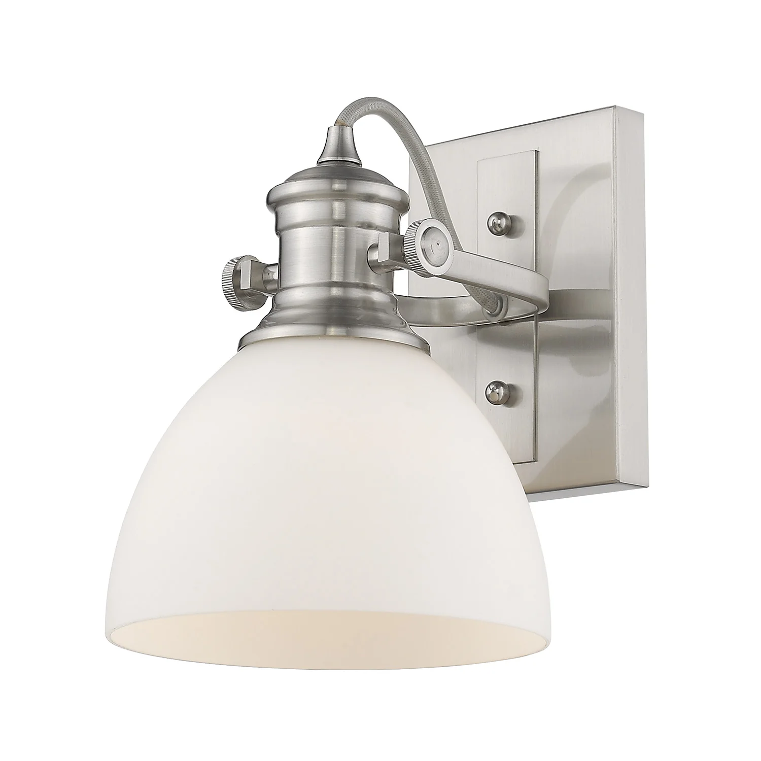 Hines 1-light Vanity in Pewter and Opal Glass - Image 2