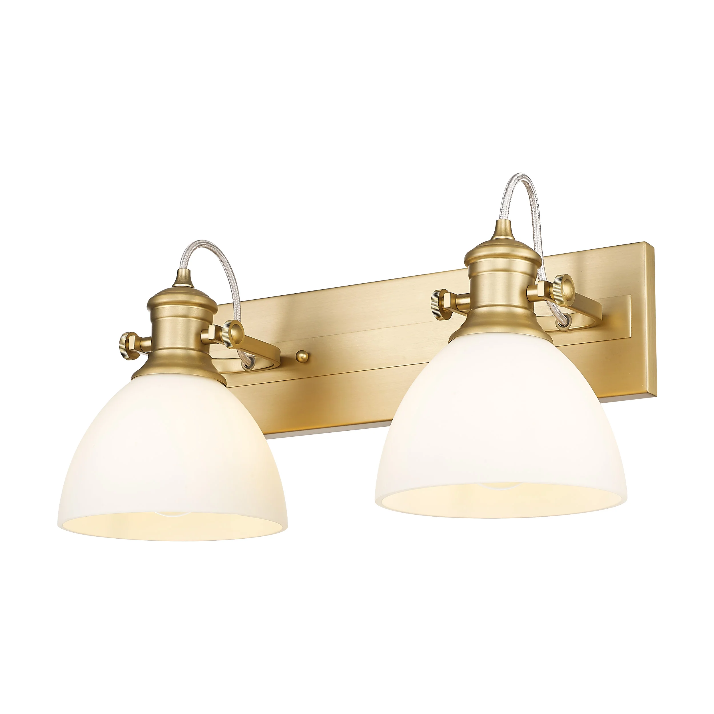 Hines 2-light Vanity in Brushed Champagne Brass and Opal Glass