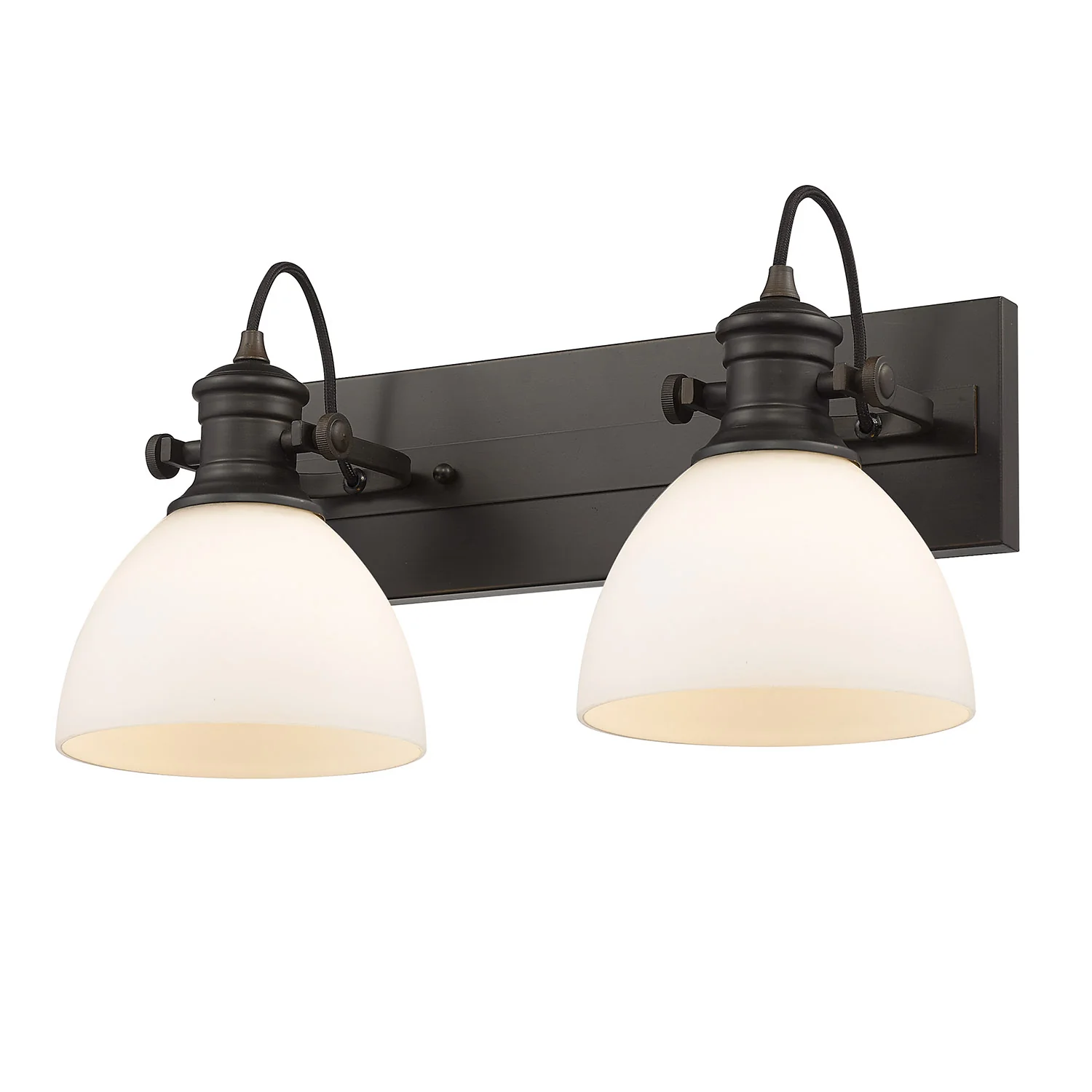 Hines 2-light Vanity in Rubbed Bronze and Opal Glass - Image 2