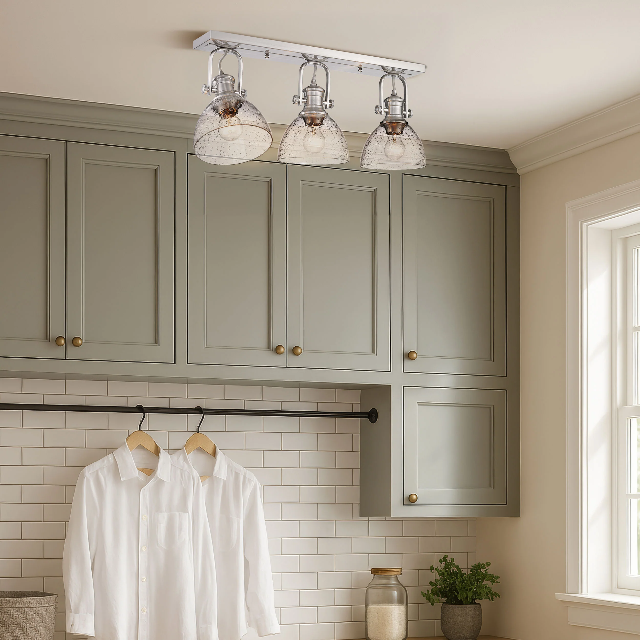 Hines 3-light Semi-Flush Mount in Pewter - Image 5
