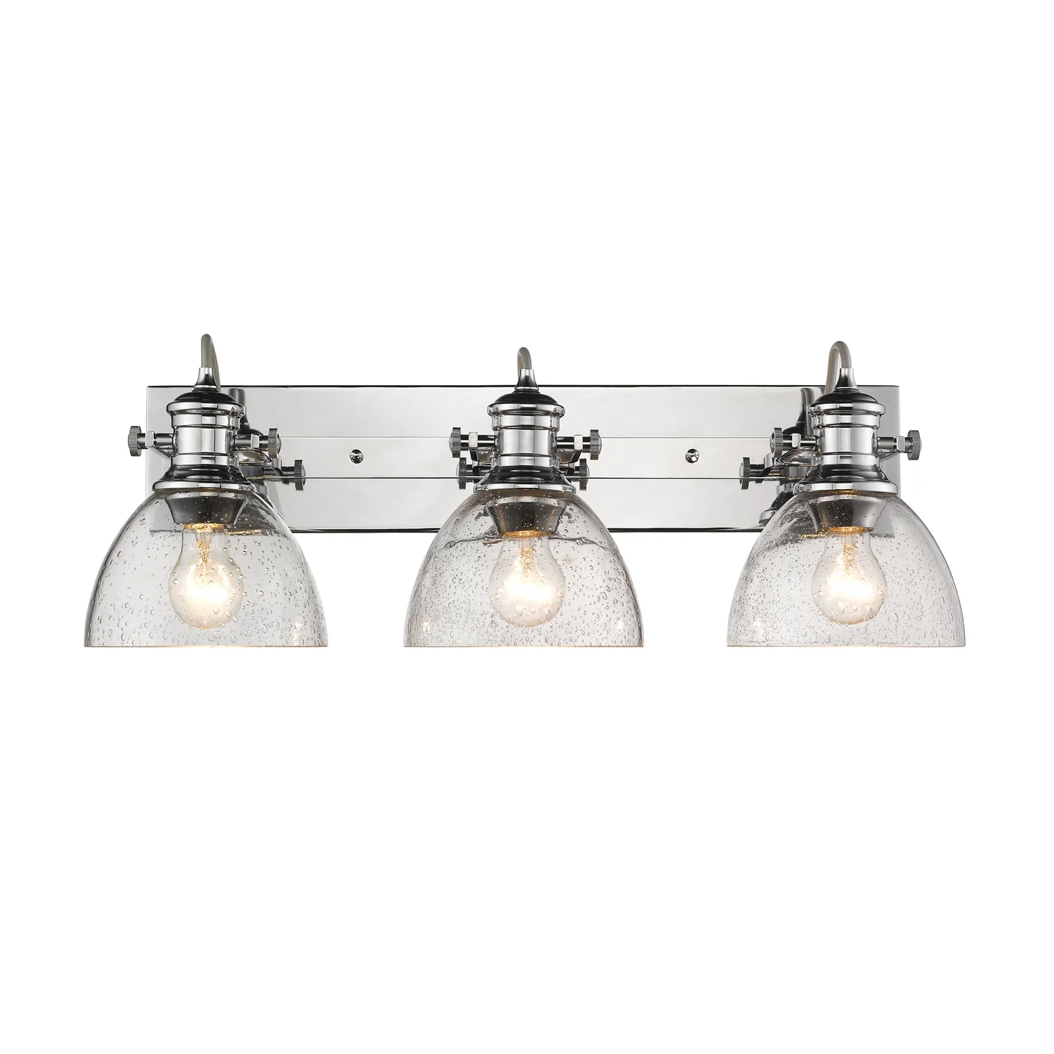 Hines 3-light Vanity in Chrome and Seeded Glass - Image 3